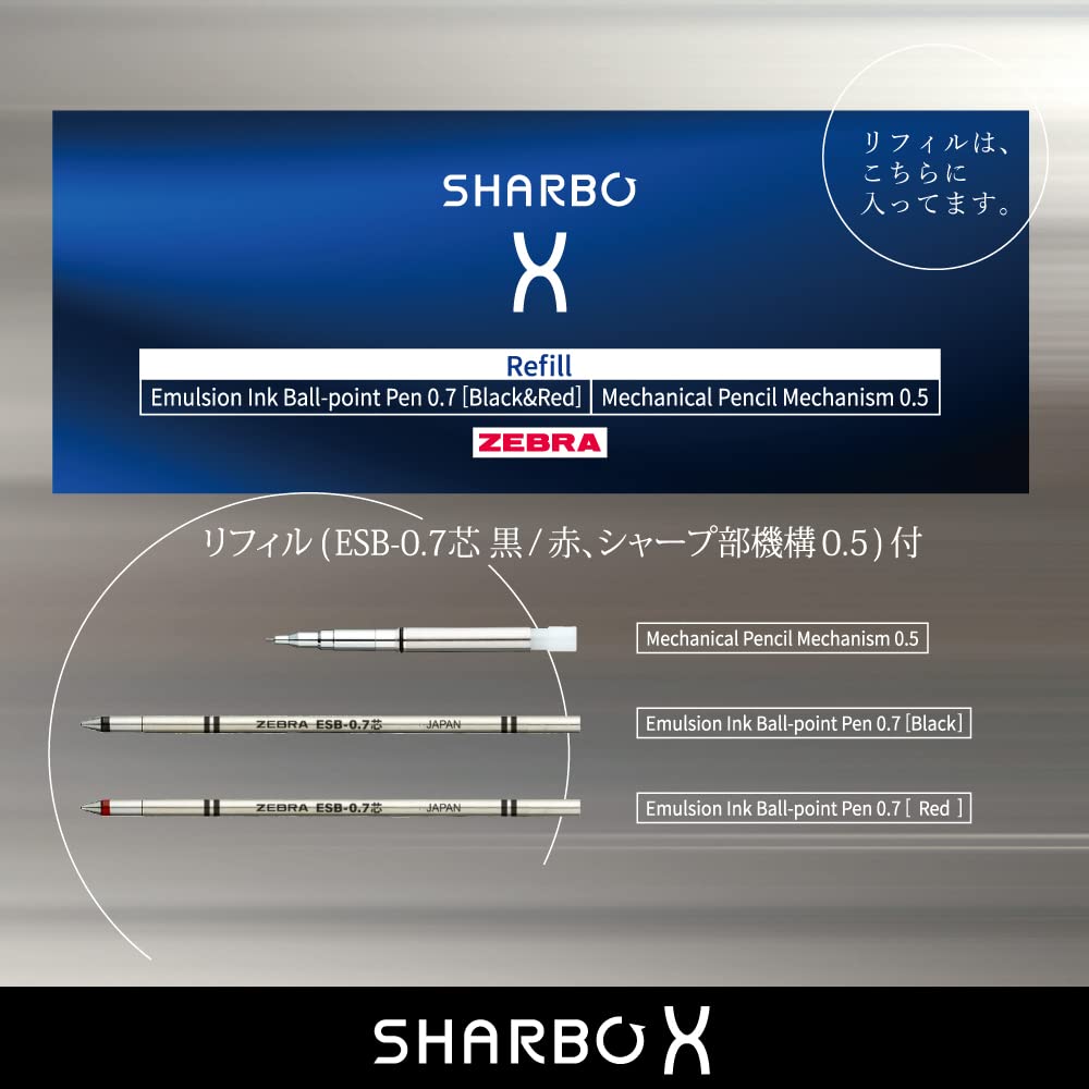 Zebra SB41 Multi-Functional Pen Sharbo X TF12 with Refill - Premium 4-in-1 Ballpoint Pen for Writing, Drawing & Note Taking - Perfect for Office, School & Business Professionals