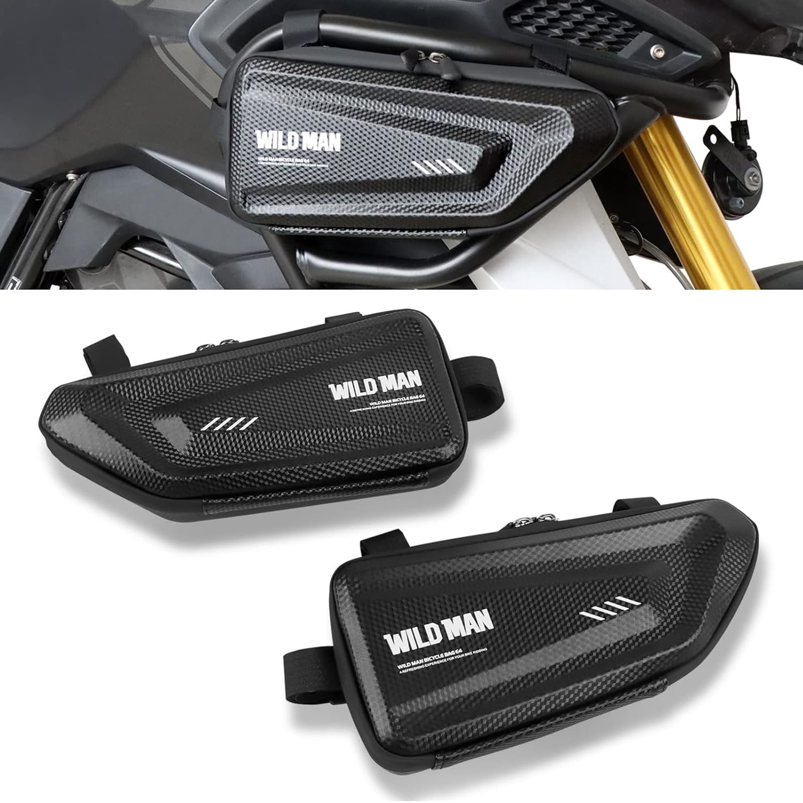 Waterproof EVA Motorcycle Tool Bag - Hard Shell Frame Storage for Scooters & Dirt Bikes - Riding Essentials