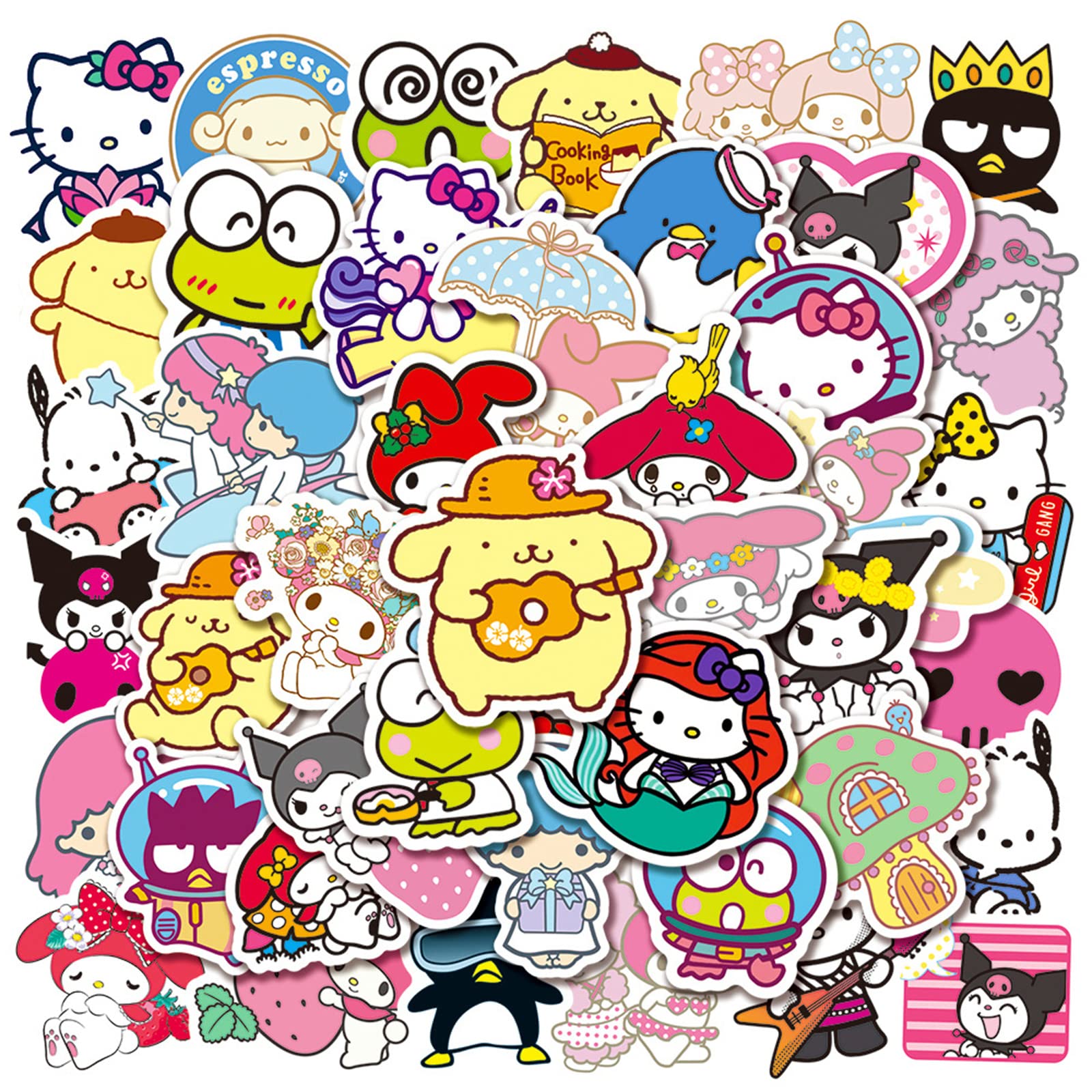50PCS Cute Cartoon Stickers Pack - Kawaii Anime Mixed Stickers for Kids, Teens, Girls & Adults - Perfect for Scrapbooking, DIY Crafts, Laptop Decoration & Gift Giving