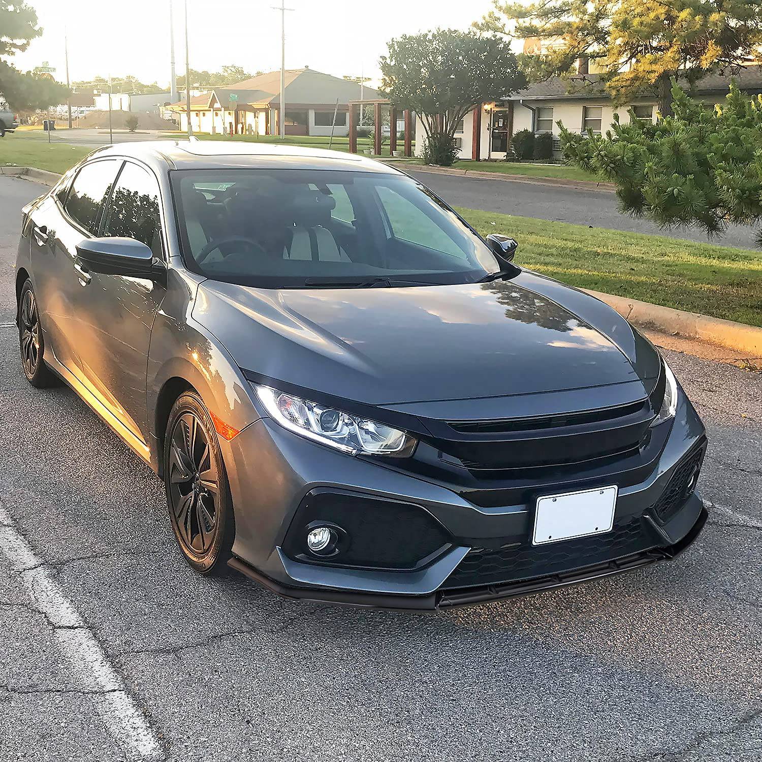 2017-2021 Honda Civic Hatchback SI Front Bumper Lip V2 Style - 3 Piece Set for Enhanced Aerodynamics & Sporty Look | Perfect for Car Enthusiasts & Street Racing