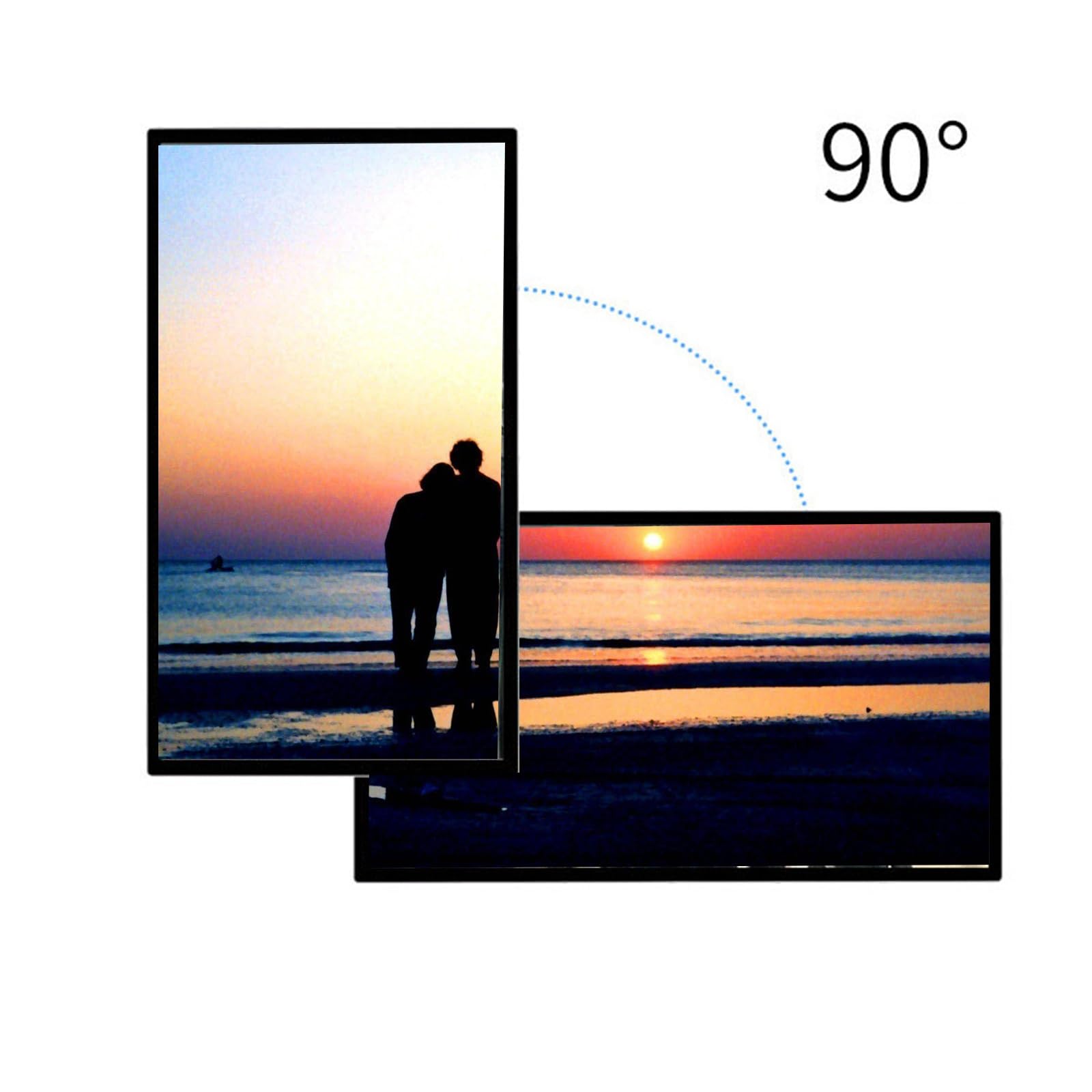 27-inch Digital Photo Frame with HD IPS Screen - WiFi & Auto Power On/Off - Perfect for Home, Office & Advertising (Black, No WiFi)