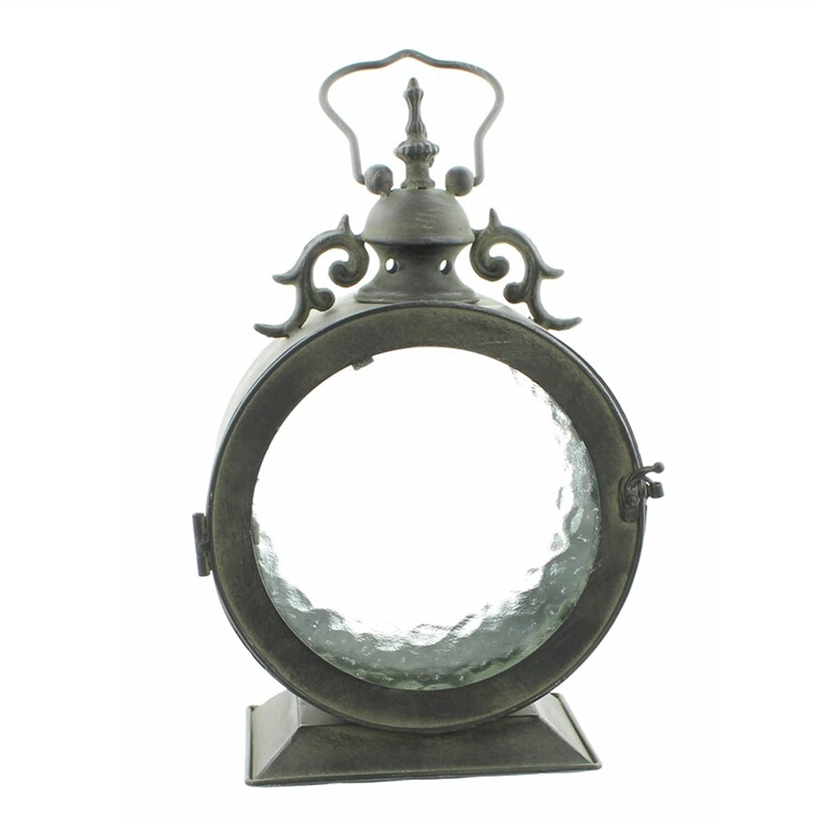 Vintage European Style Dark Green Antique Lantern Statue - Desktop Decor, Candle Holder for Home, Garden, Wedding & Party Decoration