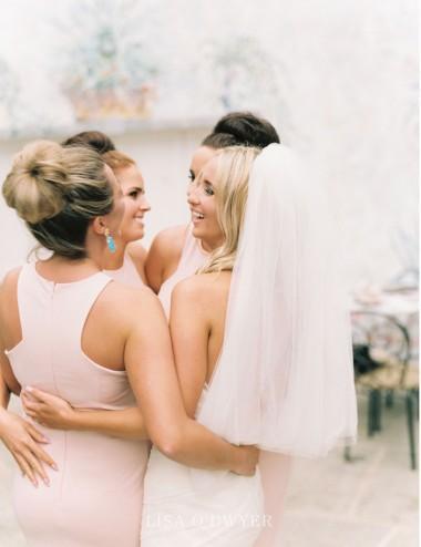 Elegant Blush Pink Halter Mermaid Bridesmaid Dresses - Long Formal Gowns for Weddings & Special Occasions | Style WG347 | Perfect for Beach Weddings, Evening Parties & Prom Nights