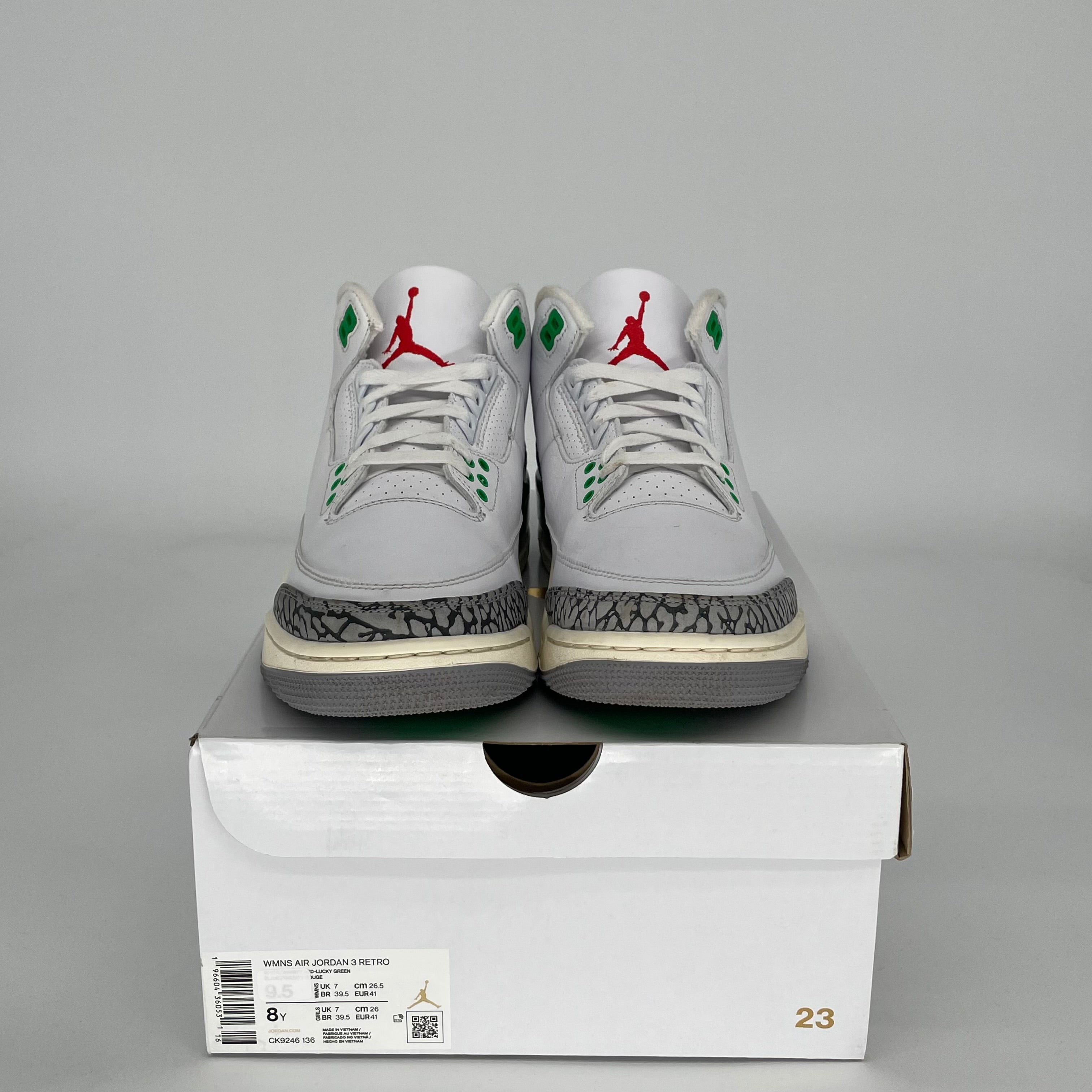 AIR JORDAN 3 Lucky Green Women's Sneakers Size 8/9.5W - Retro Basketball Shoes Style CK9246-136 | Perfect for Casual Wear, Gym & Street Fashion