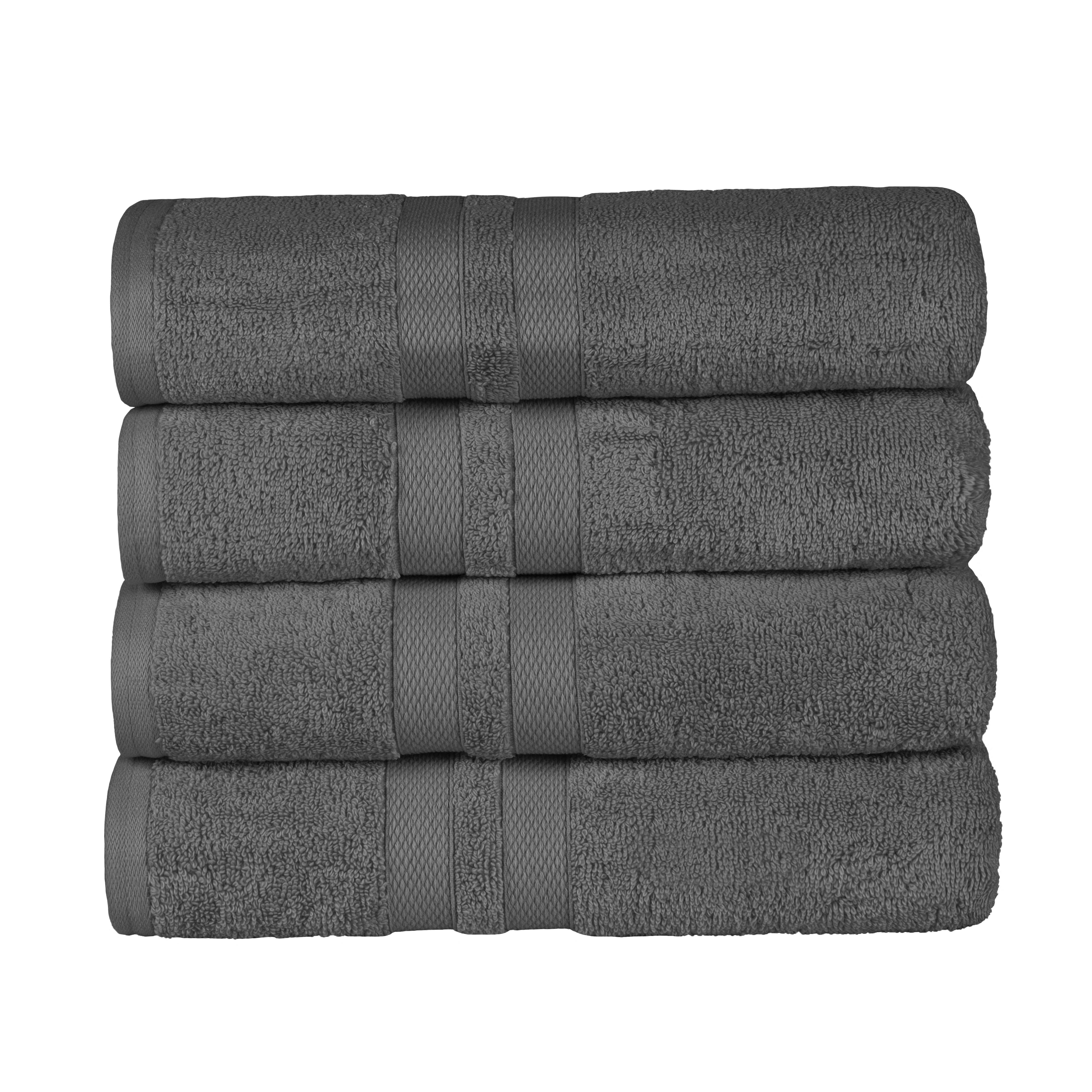 Premium Ultra Soft 100% Cotton Bath Towels Set of 4 - Highly Absorbent, Quick-Drying, Solid Color Bath & Beach Towels for Spa, Gym, Pool, and Home Use
