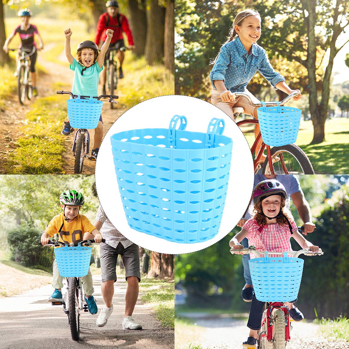 Garneck Kids Bike Basket - Front Handlebar Basket for Children's Bicycles, Small & Lightweight, DIY Gift Set (Orange) - Perfect for School Commutes, Picnics & Outdoor Adventures