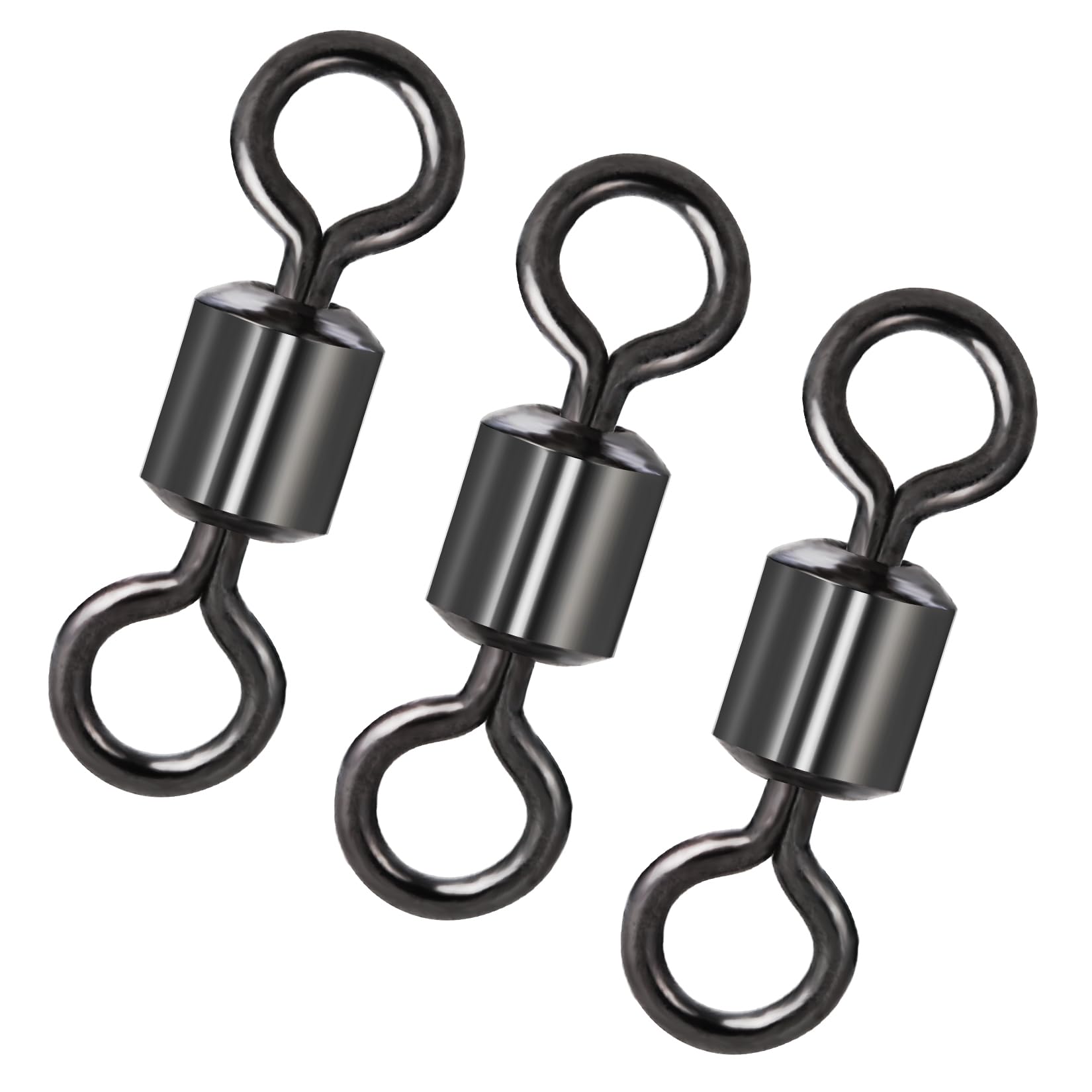 High Strength Rolling Barrel Fishing Swivels - Black Nickel Saltwater & Freshwater Fishing Tackle (20Lb to 350Lb) - Perfect for Deep Sea, Lake, and River Fishing Adventures