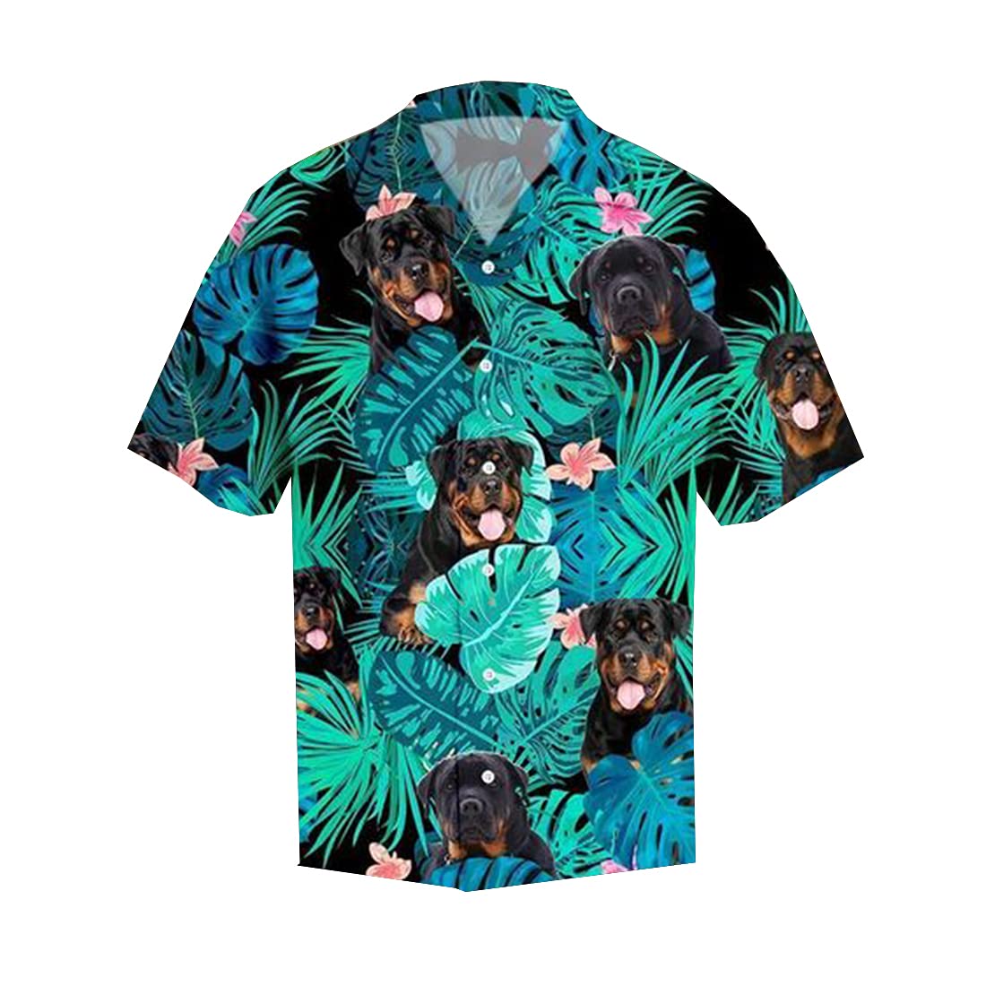 American Dog Hawaiian Shirts for Men - Short Sleeve Button Down Aloha Shirts with Tropical Prints | Perfect for Beach Vacations, Summer Parties & Casual Wear