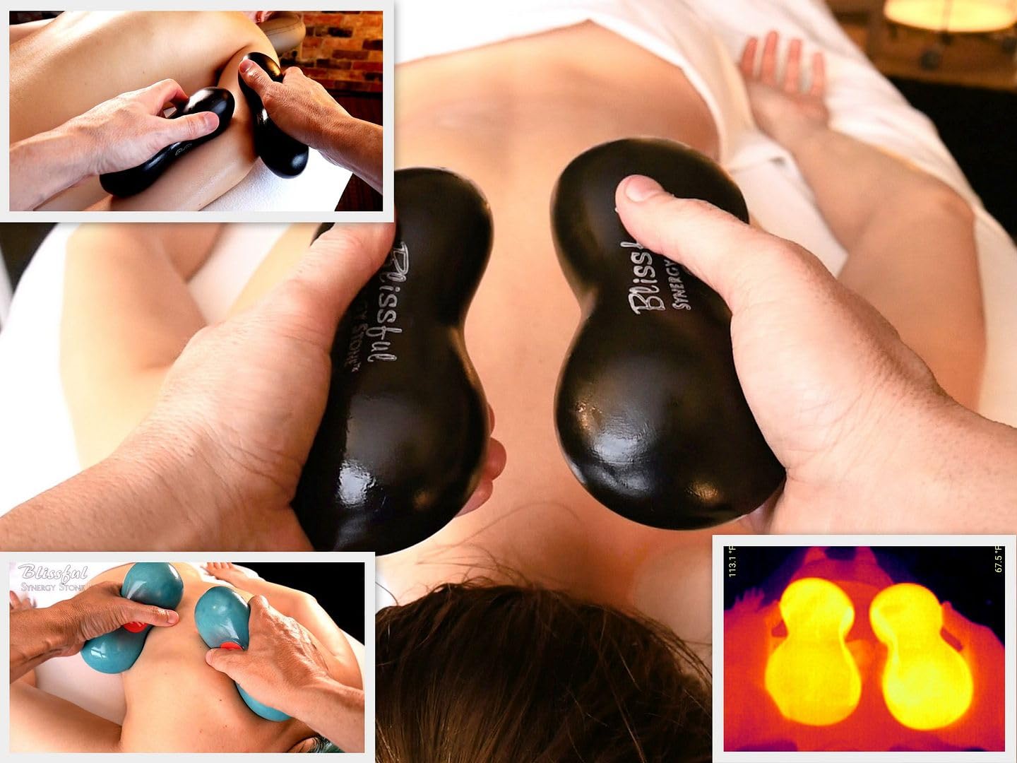 Premium Basalt Black Hot Stone Massage Set of 2 - Deep Heat Therapy for Muscle Relief & Relaxation - Matte Surface for Smooth Skin Glide with Oil - Perfect for Spa, Home Wellness & Professional Therapists