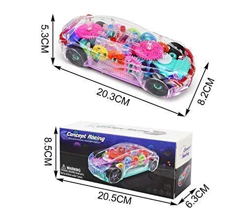 NK Star 3D Super Car Toy - 360° Rotating Gear Simulation Mechanical Racing Car with Sound & Light for Kids (Boys & Girls) - Multi Color - Perfect for Playtime, Birthday Gifts & STEM Learning