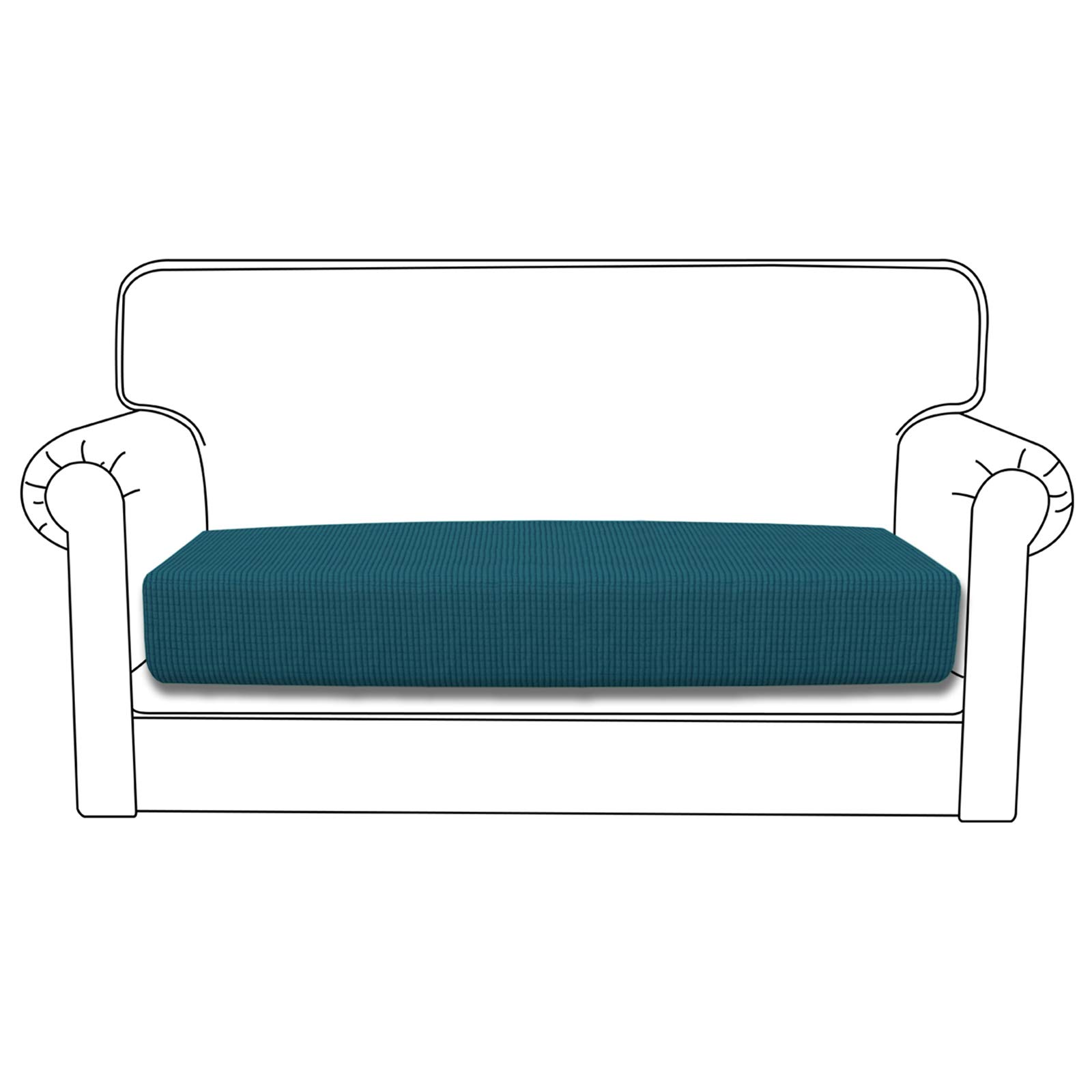 Stretch Loveseat Cushion Cover - Soft Elastic Sofa Slipcover Protector for Furniture (Peacock Blue) - Perfect for Living Room, Bedroom, and Home Decor