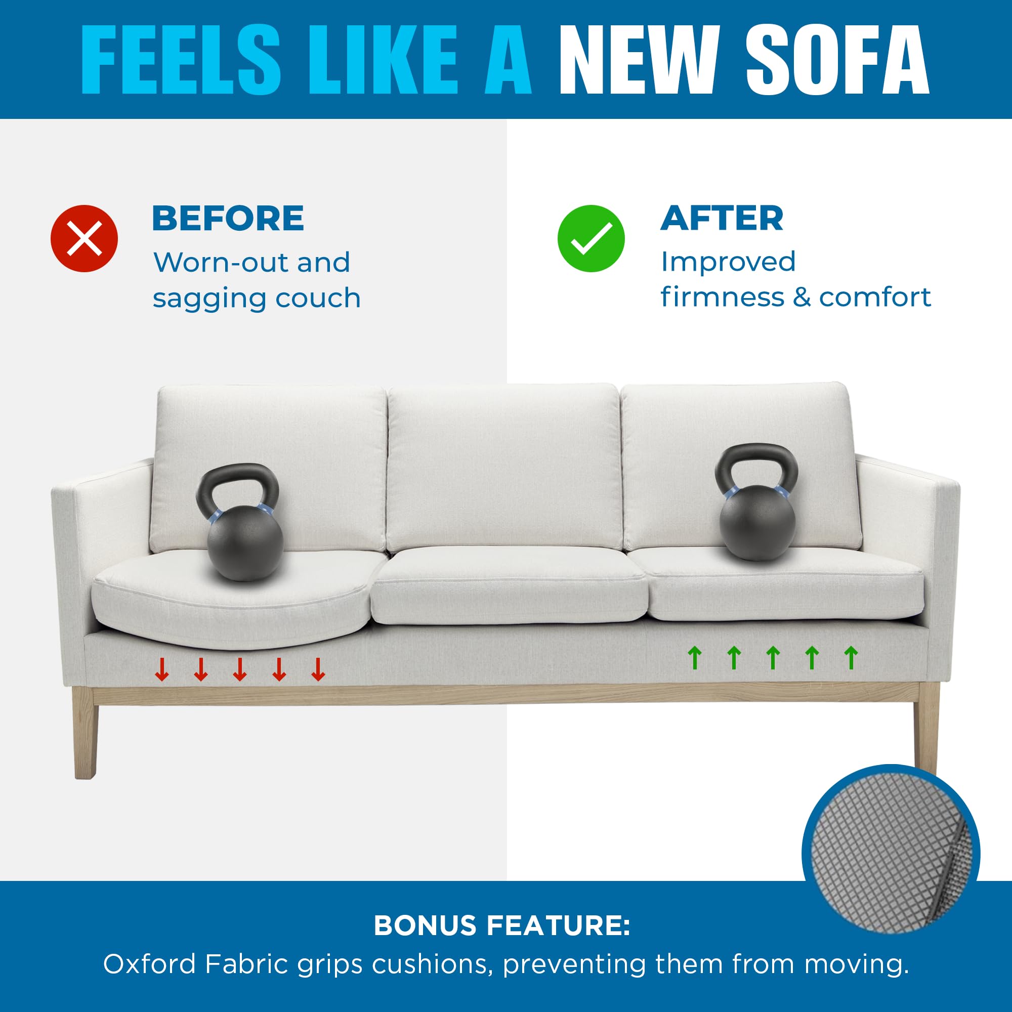 Heavy Duty Couch Cushion Support Board (24x79 Inches) - Reinforced Wood Sofa Seat Support for Sagging Cushions, Deep Couch & Loveseat Saver - Perfect for Living Room Furniture Repair and Comfort Enhancement