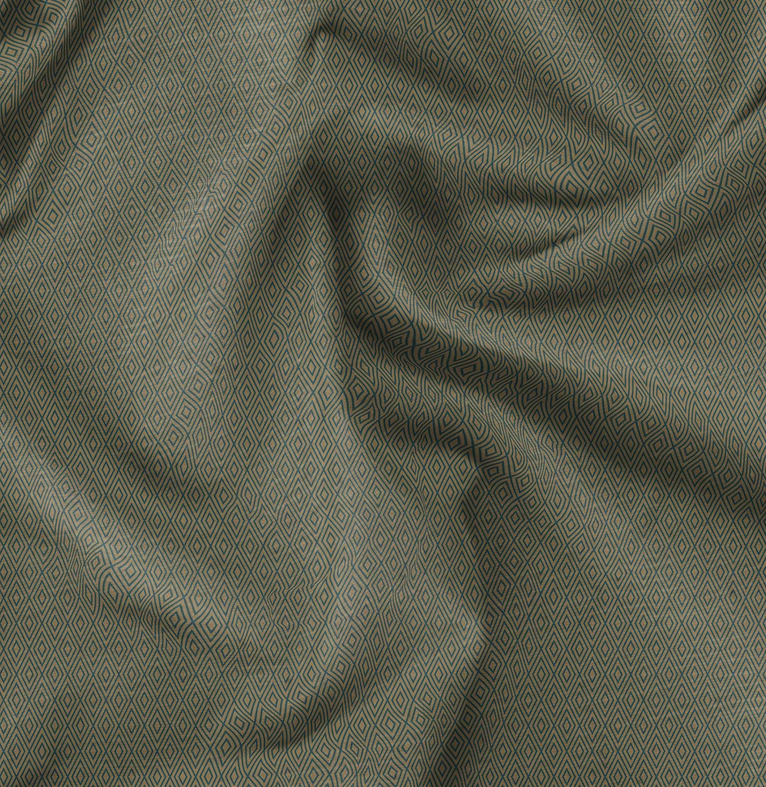Soimoi Moss Georgette Brown Fabric by The Yard - 42 Inch Wide Diamond Geometric Print Fabric for Dresses, Curtains & Home Decor - Elegant Classic Printed Fabric for Sewing, DIY & Craft Projects
