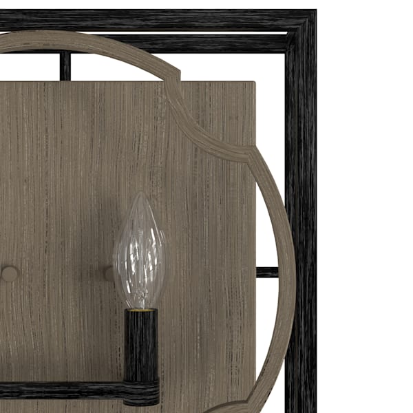 Hunter Stone Creek 2-Light Wall Sconce in French Oak & Rustic Iron - Perfect for Bedroom, Hallway, and Porch Lighting