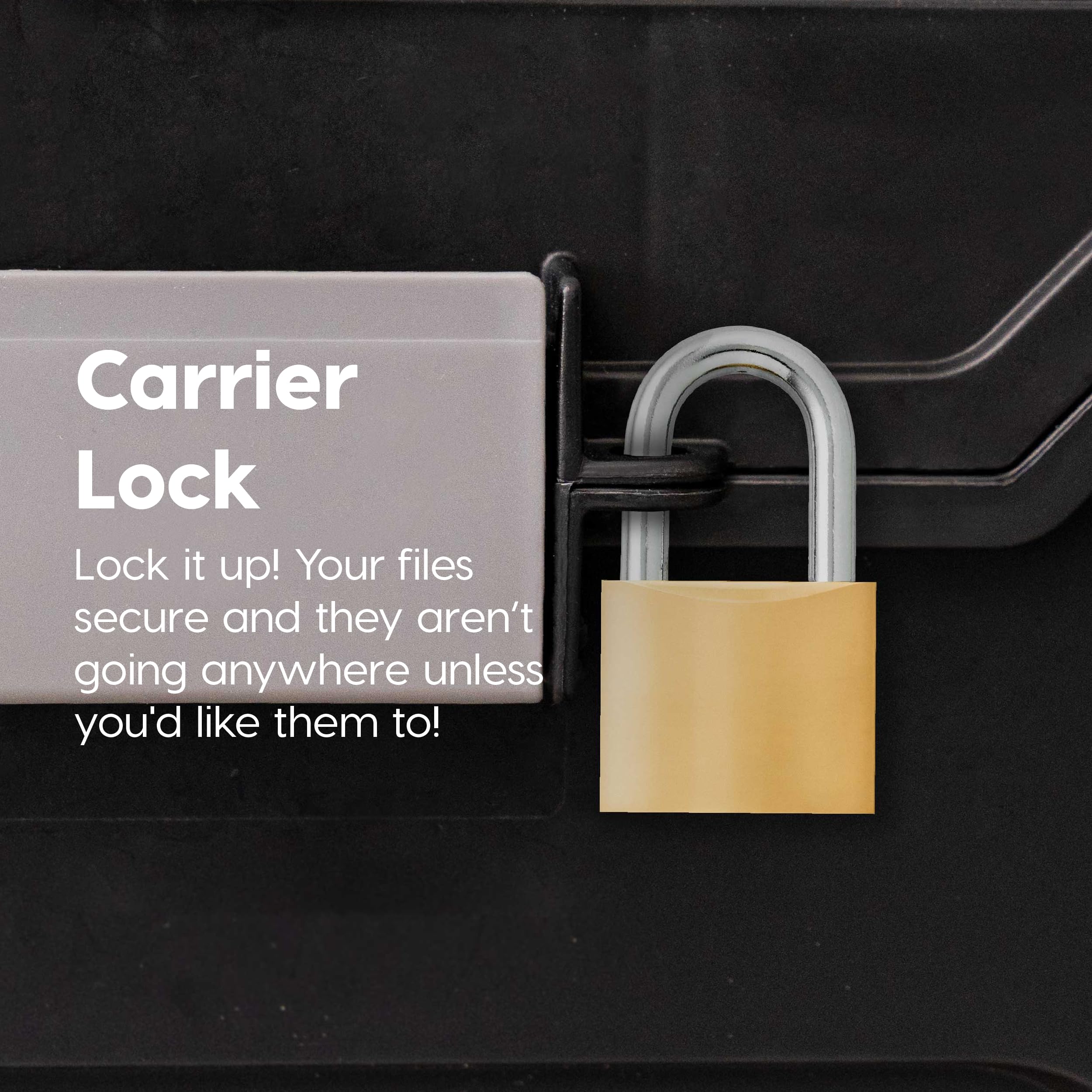IRIS USA 4-Pack Black File Box with Lid - Water Resistant Plastic Document Organizer with Secure Buckle, Portable Handle & Lockable Design | Perfect for Office Filing, Home Organization & Document Storage