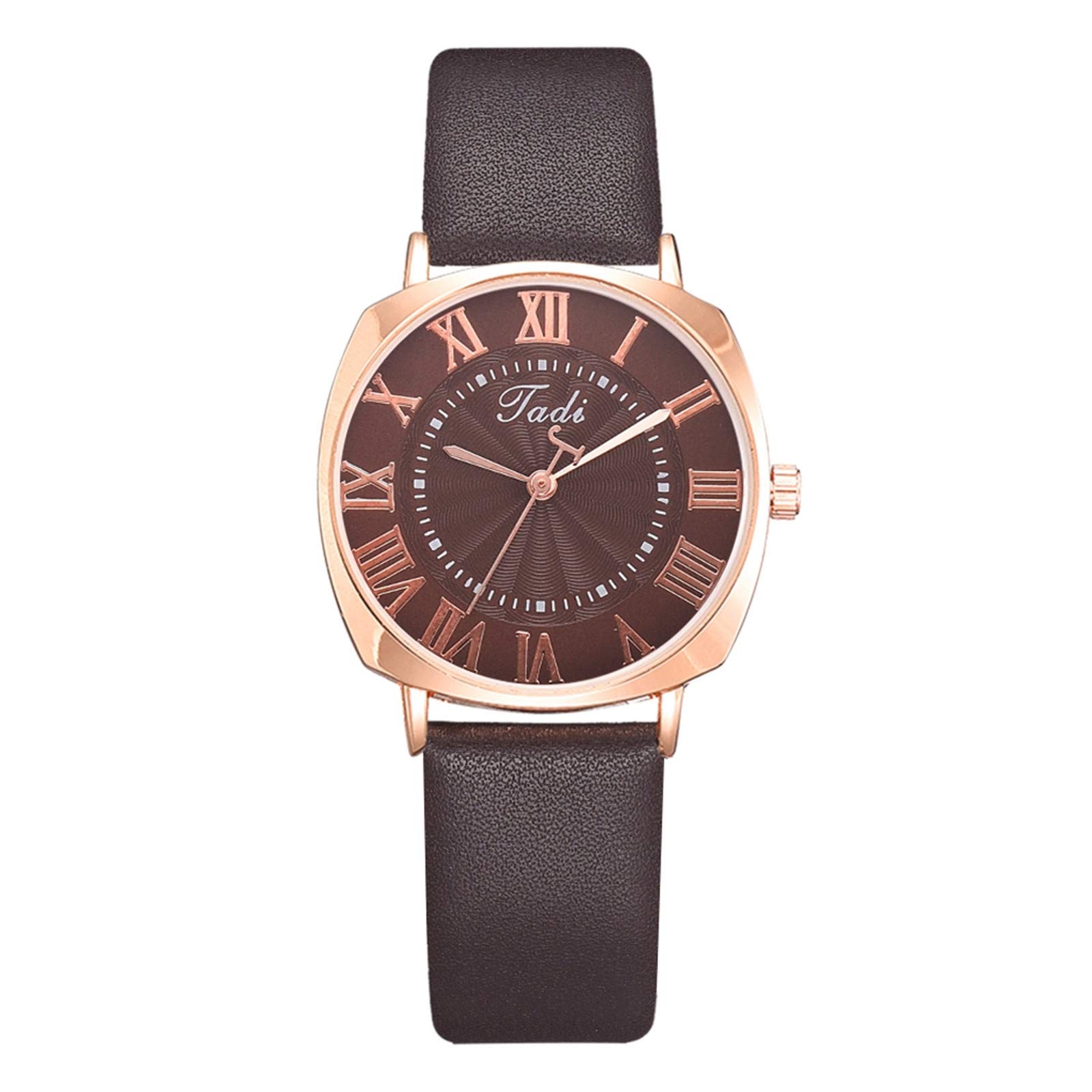 Elegant Rose Gold Analog Quartz Watch for Women - Roman Dial, PU Leather Band - Perfect for Students & Gifts
