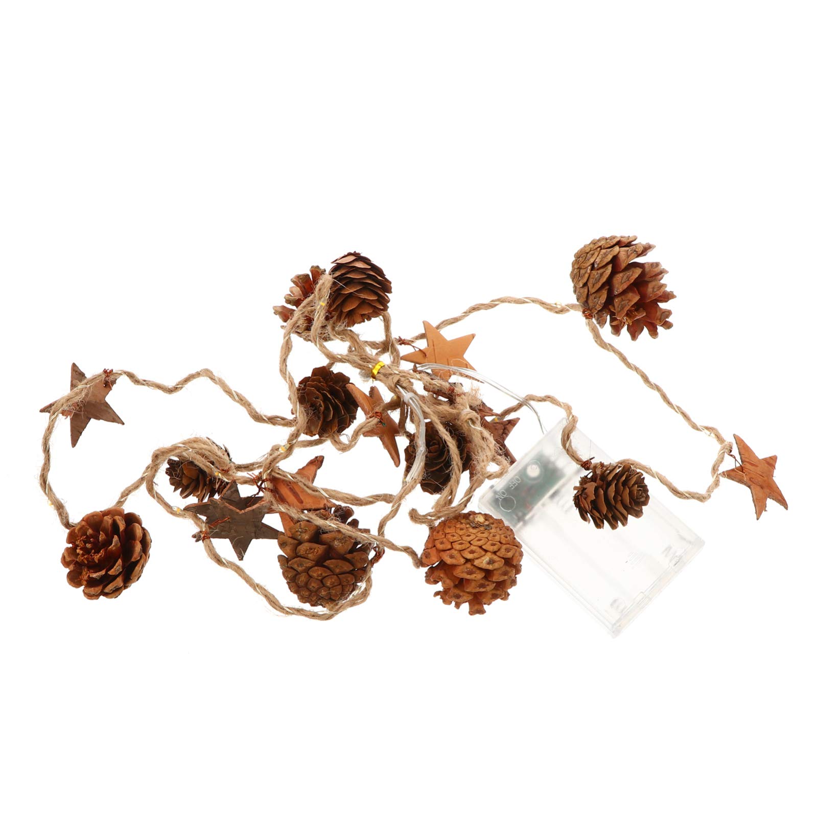 TOYANDONA Battery Operated Christmas String Lights - 2m Pinecone & Red Berry Fairy Lights for Holiday Decor, Party, Patio, Garden | Indoor & Outdoor Winter Decorations