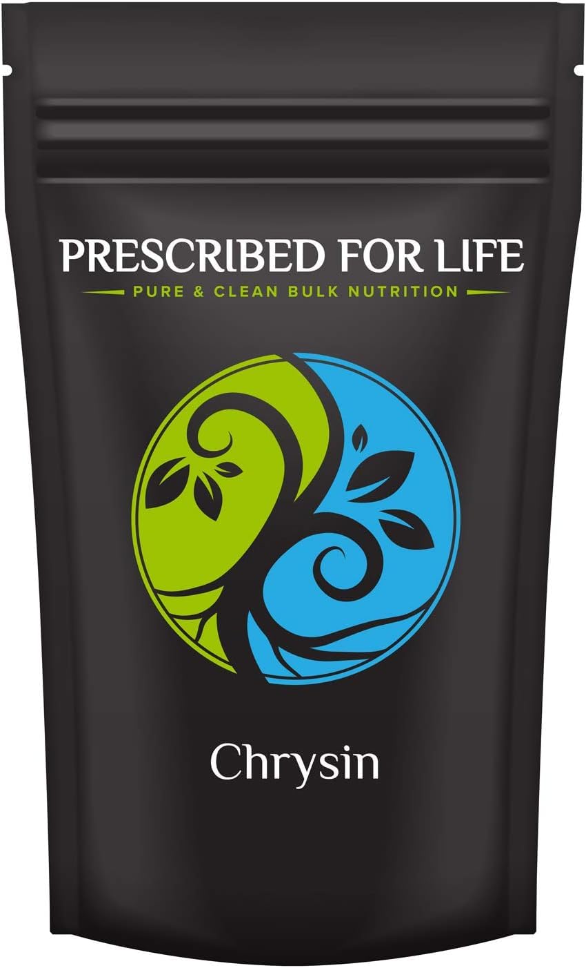 Prescribed For Life Chrysin Powder 98% High Purity - Natural Flavonoid Supplement for Hormone Balance & Antioxidant Support - Vegan, Gluten Free, Non-GMO (12oz/340g) - Perfect for Smoothies, Tea & Wellness Routines