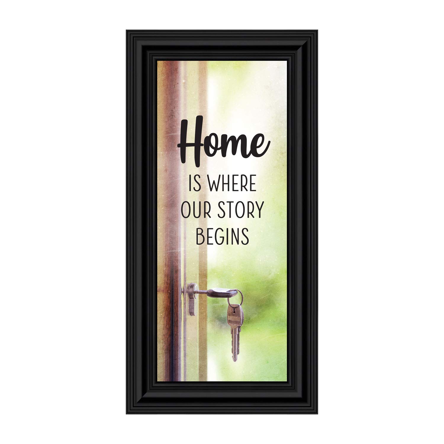Family Wall Decor Signs 10x10 - Home Story Begins - Living Room Decor