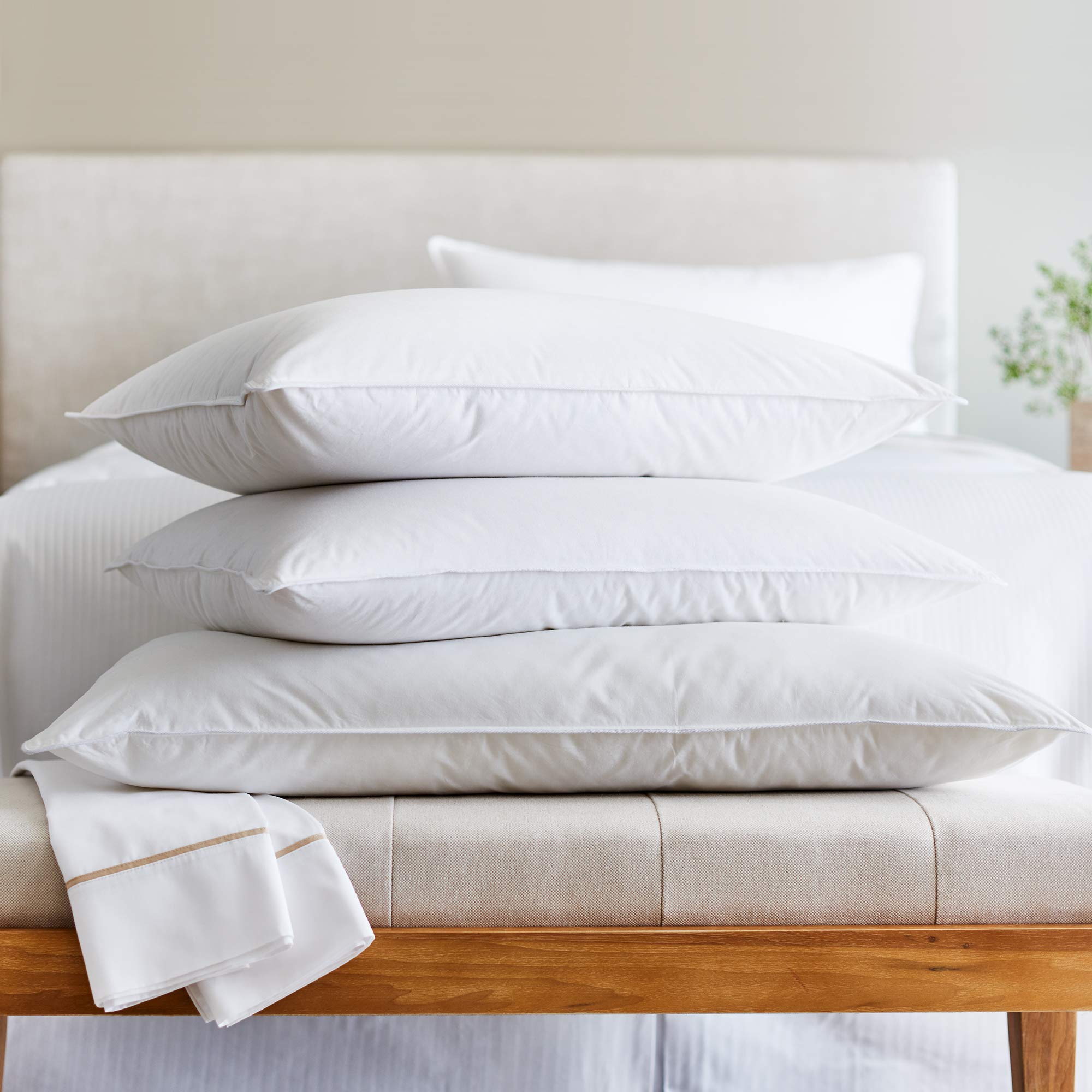 Westin Feather & Down Pillow - Medium to Firm Support, Hypoallergenic, Queen Size (20
