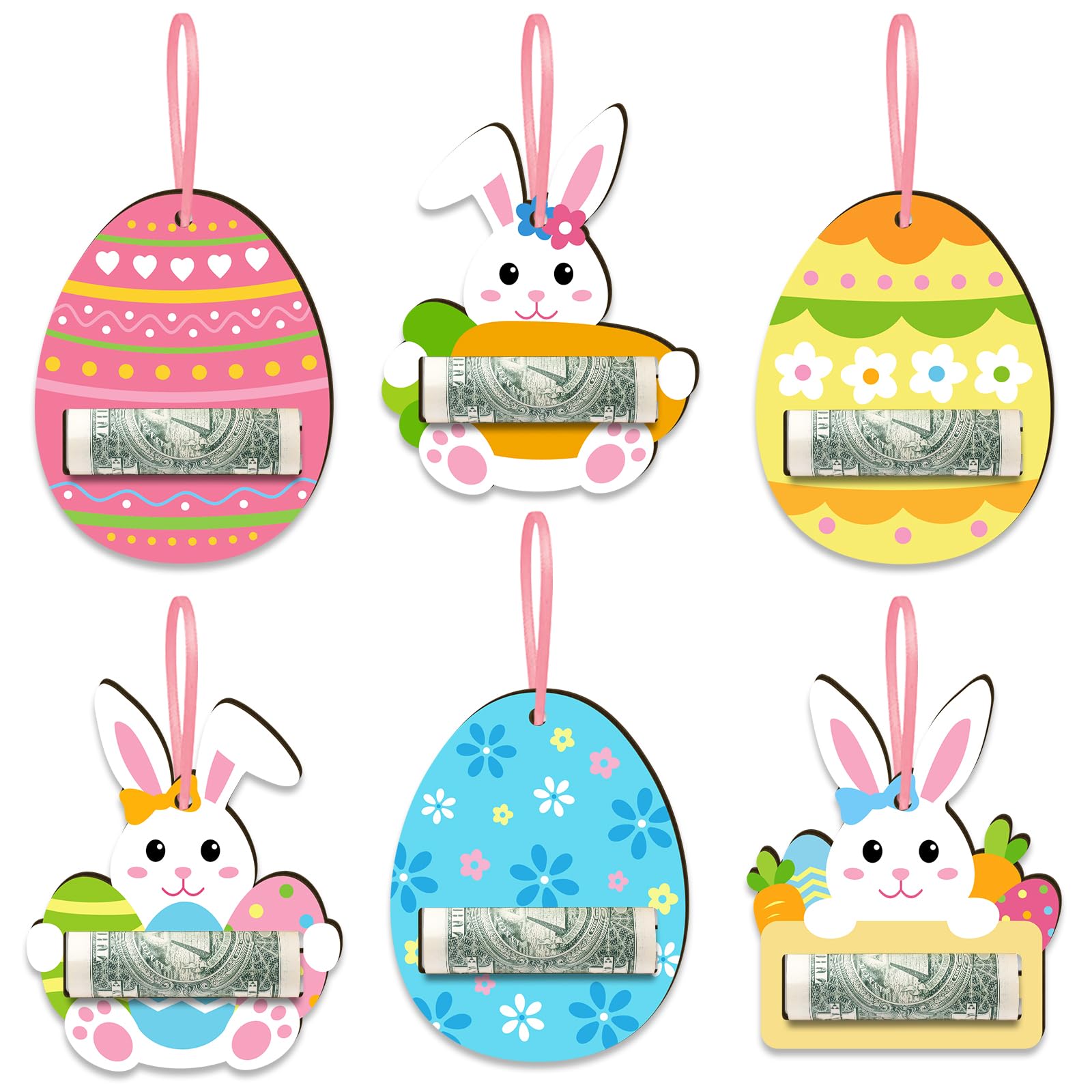 6 Pack Easter Money Holder Cards - Bunny & Egg Themed Gift Card Holders for Easter Baskets, Party Favors & Holiday Decorations - Perfect for Easter Gifts, Money Gifts & Festive Decor Ideas