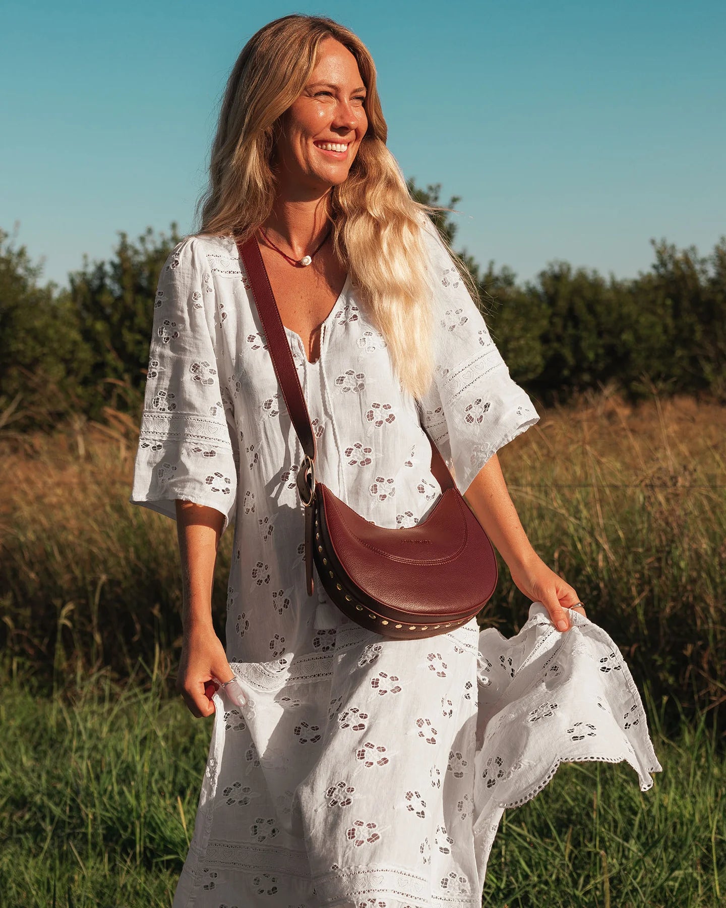 Louenhide Burgundy Lane Crossbody Bag - Stylish & Durable Leather Purse for Women, Perfect for Work, Travel & Everyday Use
