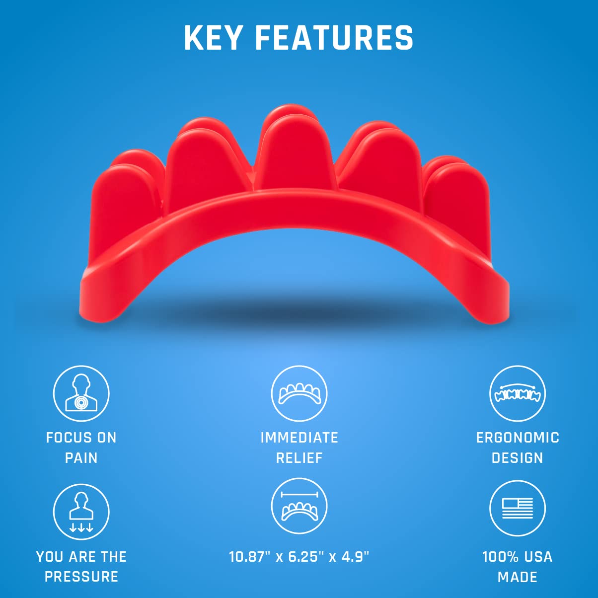 PSO-Back Muscle Release Tool & Deep Tissue Massage for Back Pain Relief - Self Massager for Muscle Tension & Full Back Stretching - Sunset Red - Perfect for Home, Office & Post-Workout Recovery