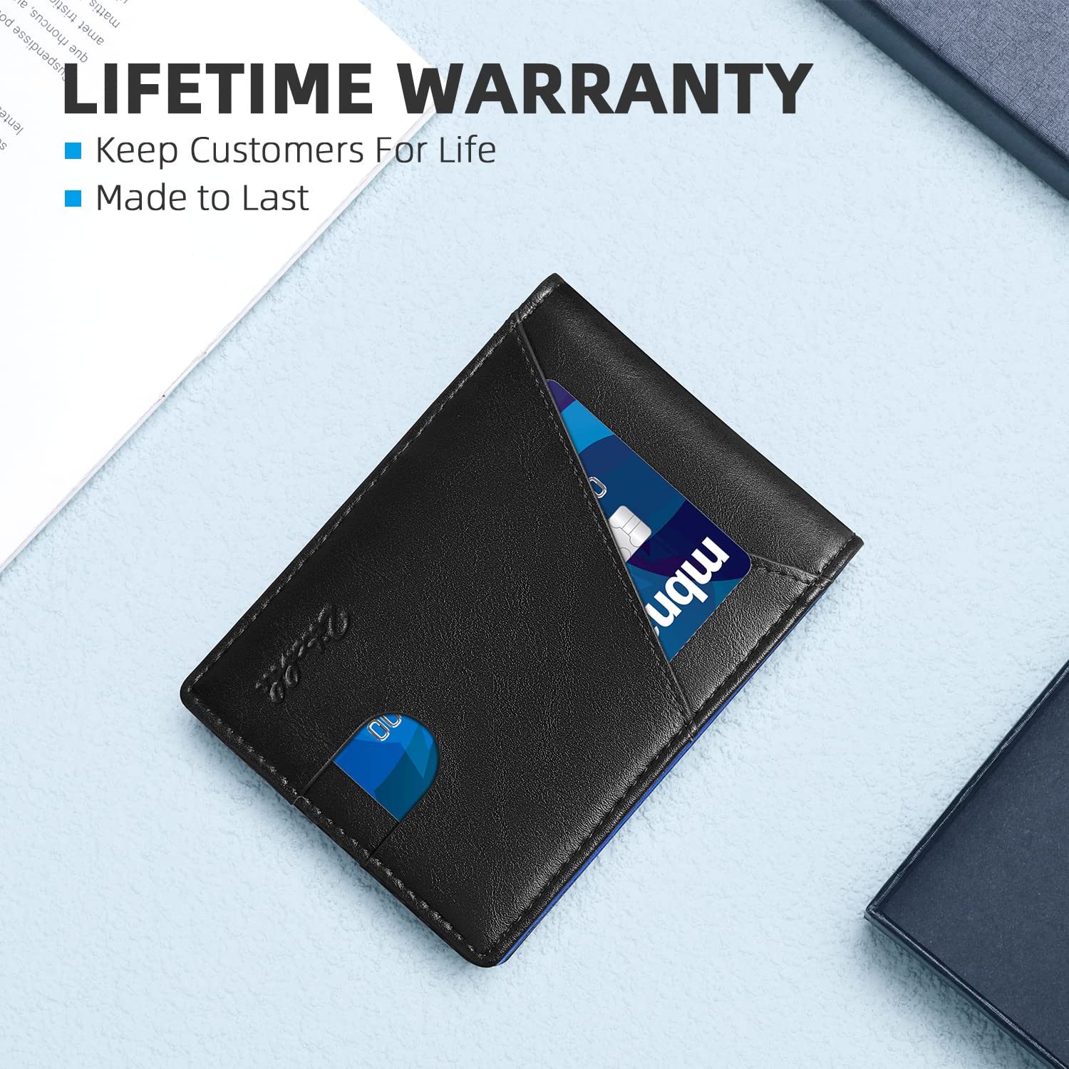 Zitahli Men's Slim RFID Blocking Leather Wallet - Premium Bifold Front Pocket Wallet with Gift Box, Leather Card Holder for Everyday Carry | Perfect for Travel, Business & Daily Use