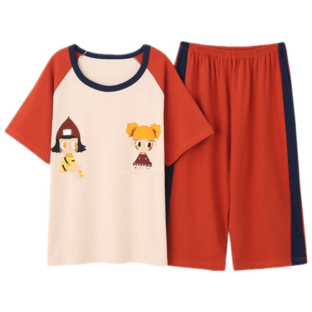 Women's Summer Pajama Set - Soft Short Sleeve Top & Shorts Comfy Sleepwear for Women | Perfect for Hot Nights, Lounging & Vacation Wear
