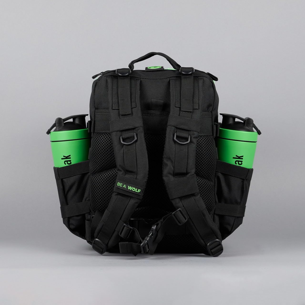 WOLFpak 25L Tactical Backpack - Durable Waterproof Hiking Backpack for Men & Women (Black Neon Green) - Perfect for Outdoor Adventures, Travel & Daily Commute