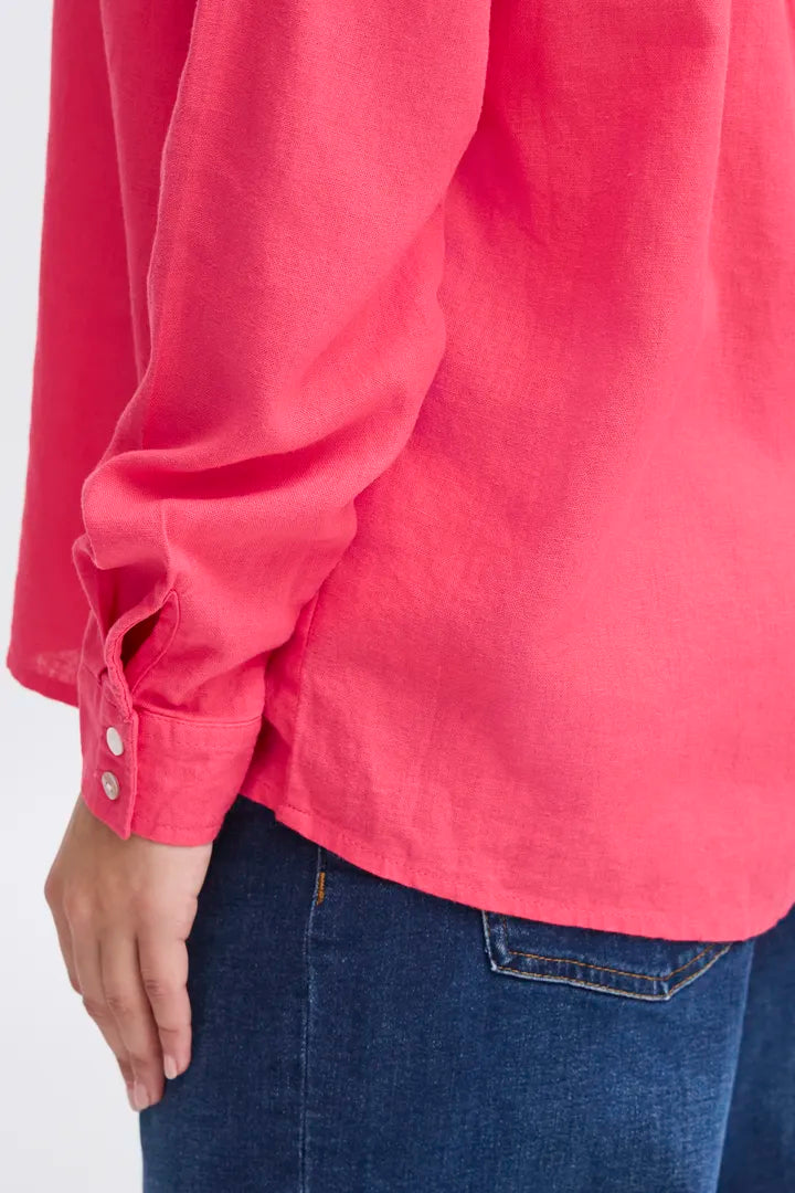 Stylish Helen Shirt in Geranium Print - Women's Fashion Blouse for Casual Wear & Office Outfits