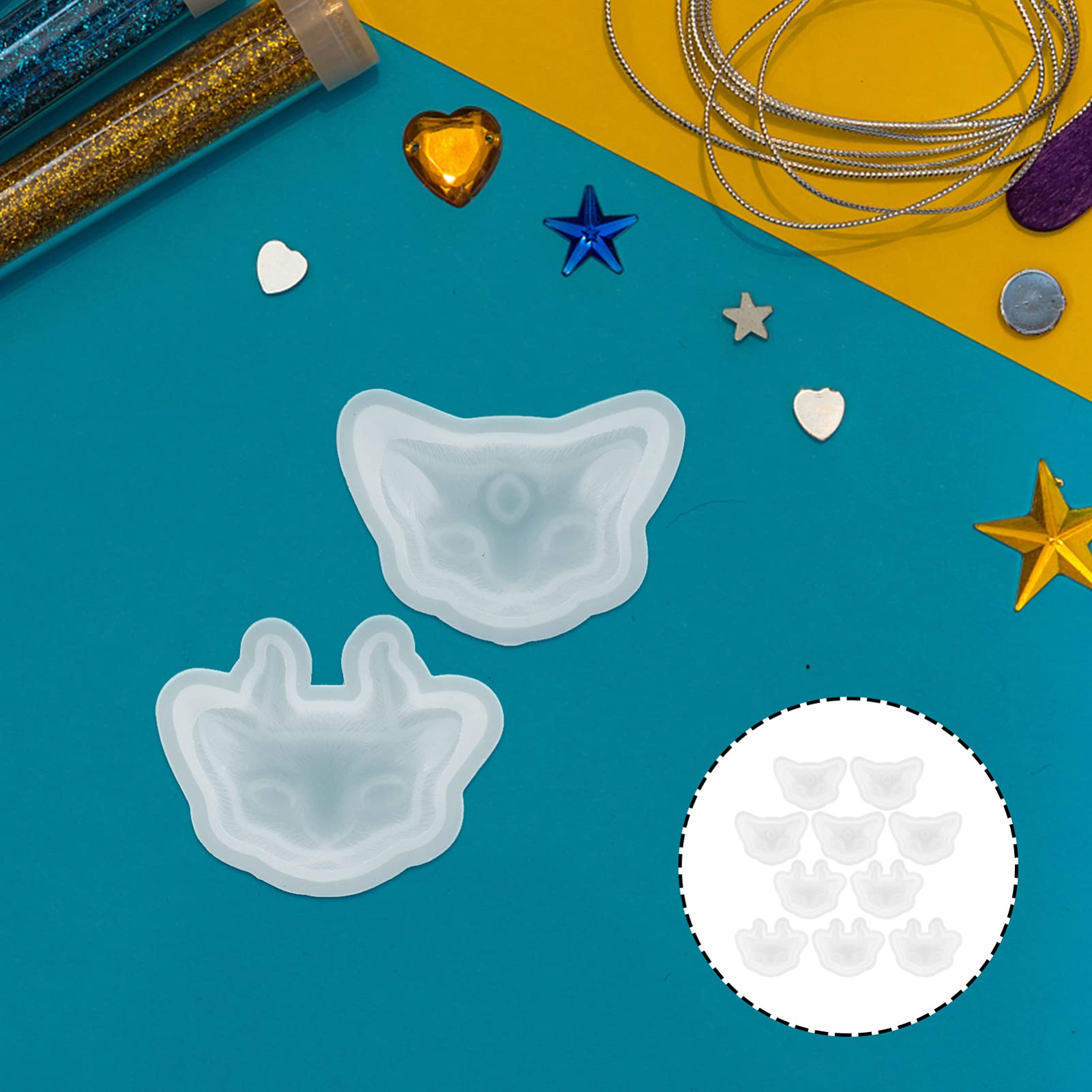 PRETYZOOM 10PCS Silicone Epoxy Mold Set - DIY Cat Paw & Skull Resin Casting Molds for Jewelry, Pendants, Soap Making & Home Decor | Perfect for Halloween Crafts, Crystal Epoxy Art & Unique Gift Ideas