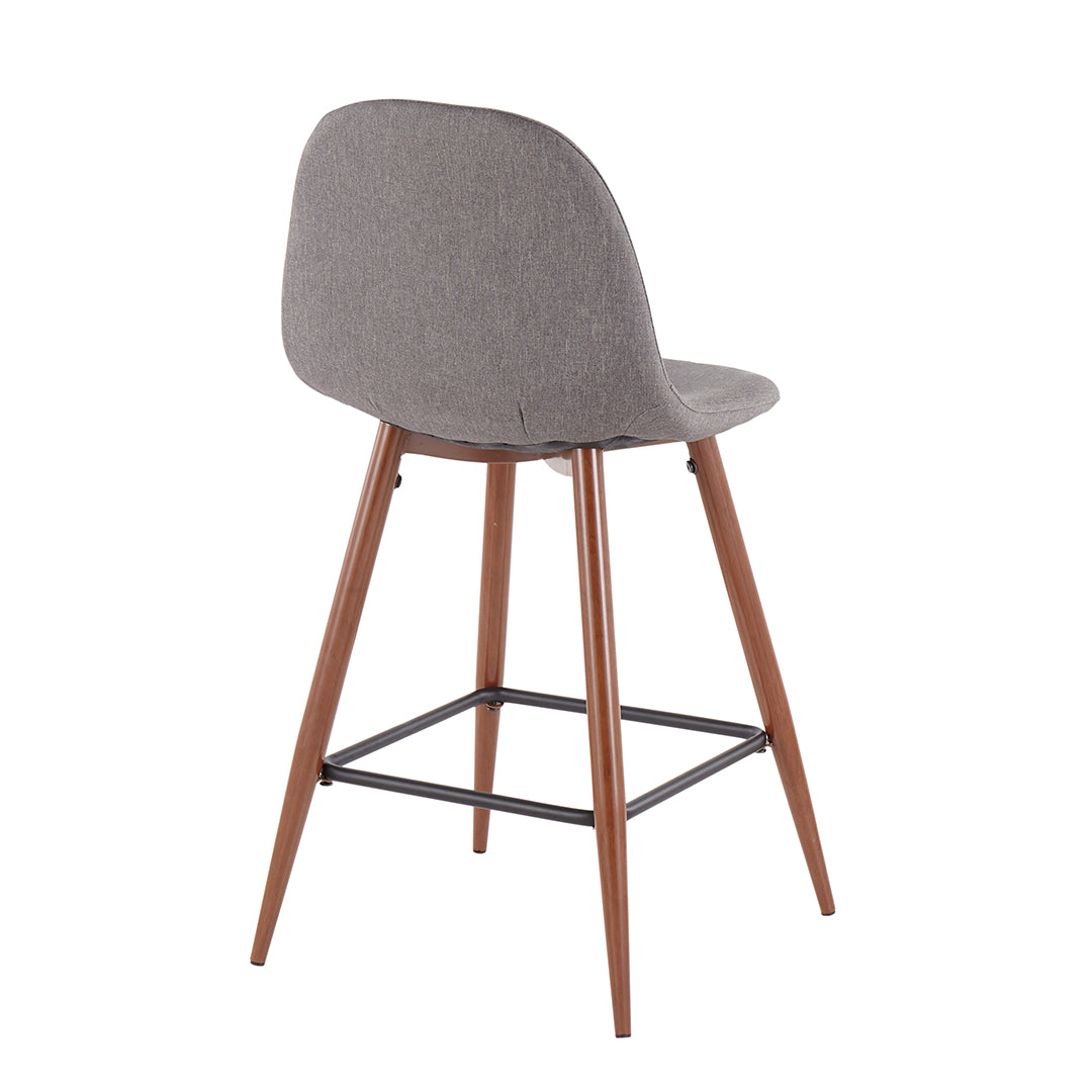 Modern Pebble Counter Stools (Set of 2) - Bar Height Kitchen Island Stools with Back Support for Dining Room, Breakfast Nook & Home Decor