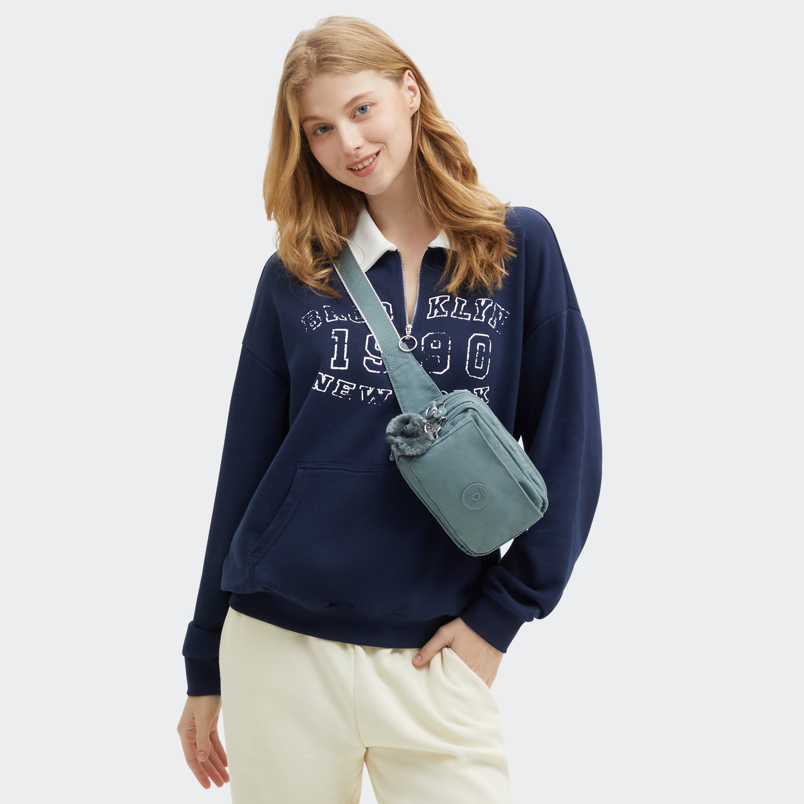 Kipling Abanu Multi Convertible Crossbody Bag - Lightweight Travel Purse for Women, Adjustable Strap, Spacious Organizer (Relaxed Grey) | Perfect for Work, Gym & Weekend Outings