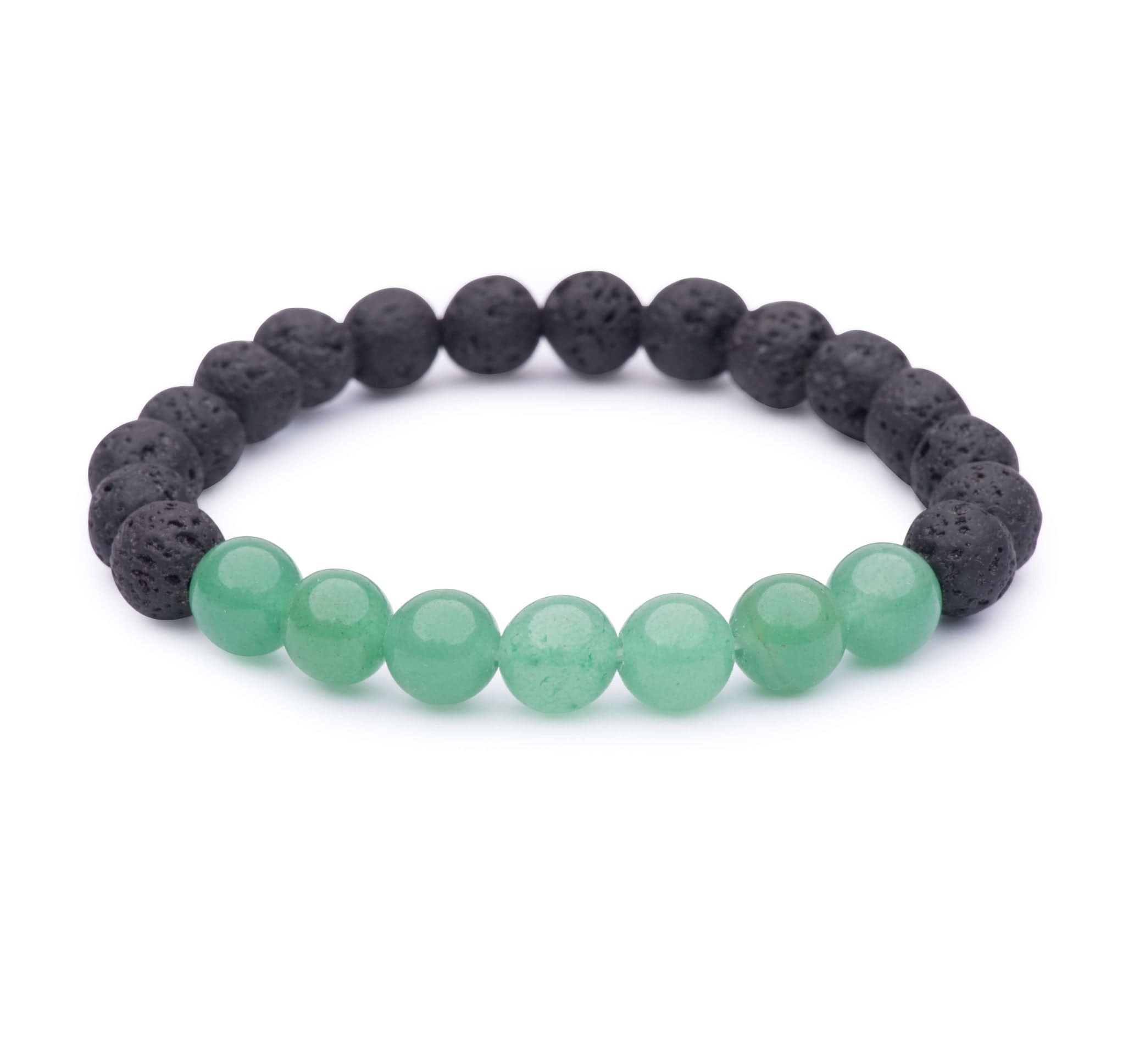 Healing Aventurine and Lava Stone Bracelet for Women - Natural Gemstone Beaded Stretch Bracelet for Stress Relief, Anxiety, and Positive Energy - Perfect for Yoga, Meditation, and Spiritual Healing