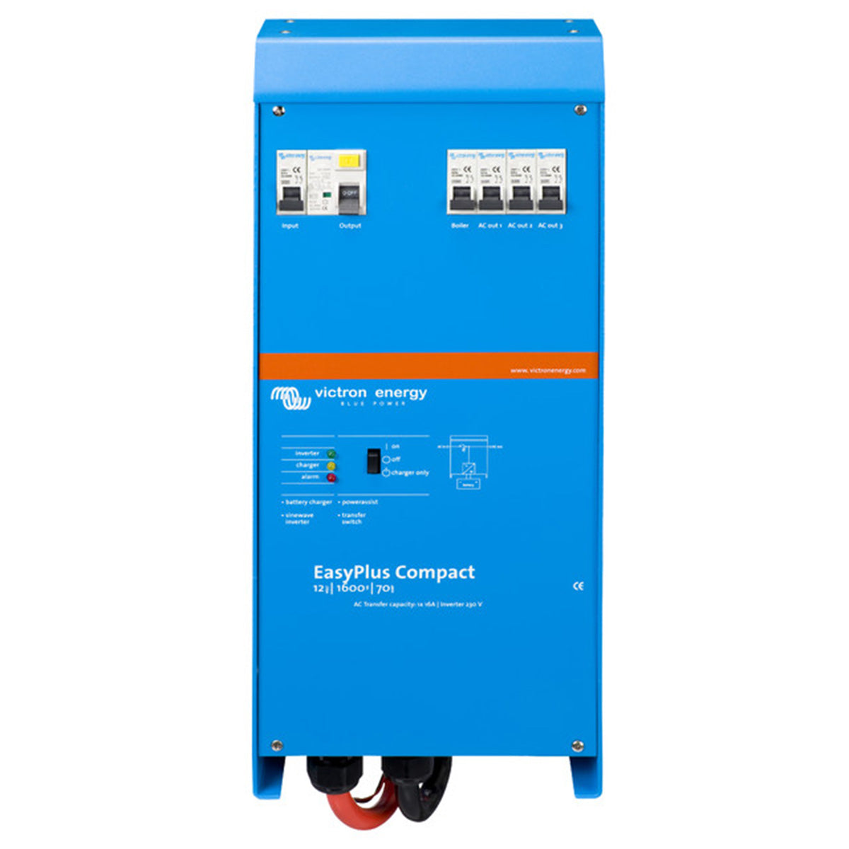 Victron Energy EasyPlus Compact 12/1600/70 16 230V VE.Bus Inverter Charger - 1600VA Pure Sine Wave Power Converter for RVs, Boats & Off-Grid Solar Systems
