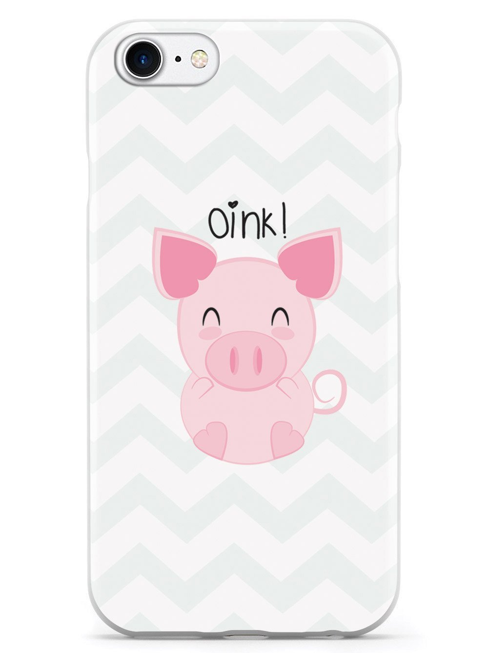 Inspired Cases - Premium 3D Textured Protective Phone Case Compatible with Apple iPhone 8 - Stylish Pig Chevron Design - Shockproof & Scratch-Resistant - Perfect for Everyday Use, Work, and Travel