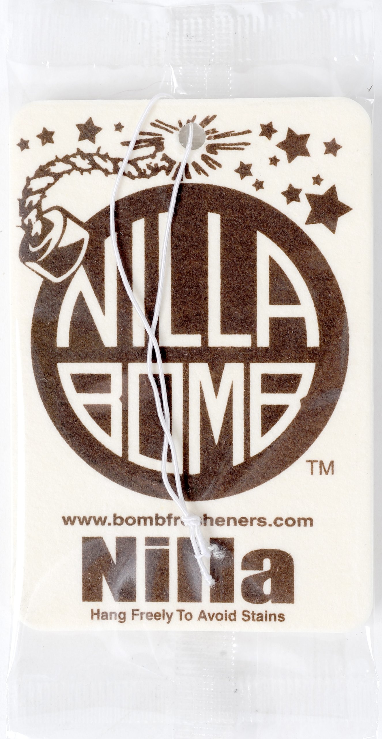 Nilla Bomb Vanilla Scented Air Freshener Pouch - 10 Pack Hanging Paper Fresheners for Car, Home & Office - Long Lasting Aroma - Brown
