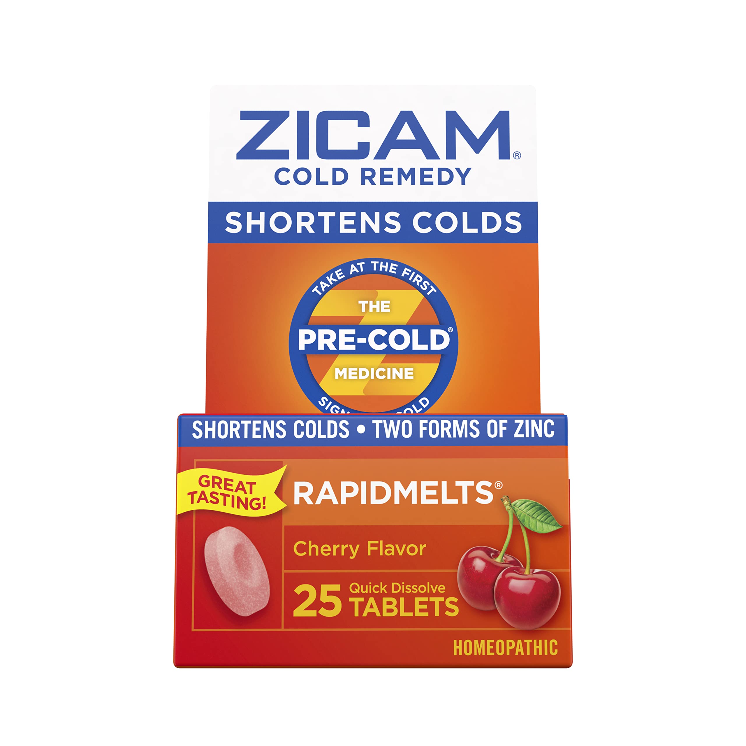 Zicam Cold Remedy RapidMelts Cherry Flavor - 25 Count (Pack of 4) | Fast-Acting Zinc Supplement for Immune Support | Perfect for Travel, Work & Home Use During Cold Season