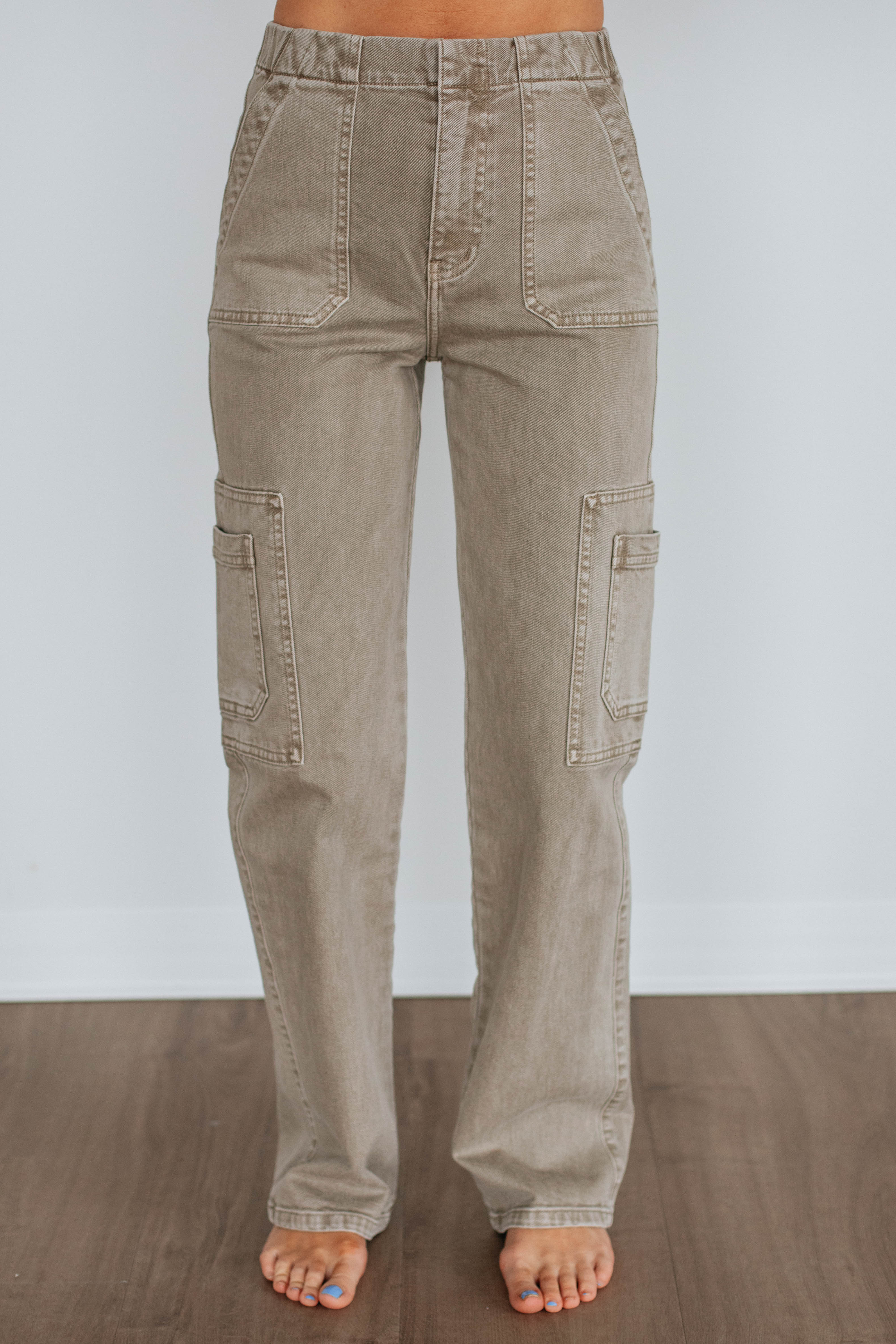 Aubrey KanCan Women's High Waist Skinny Jeans - Khaki | Stretch Denim Pants for Casual Wear & Everyday Outfits