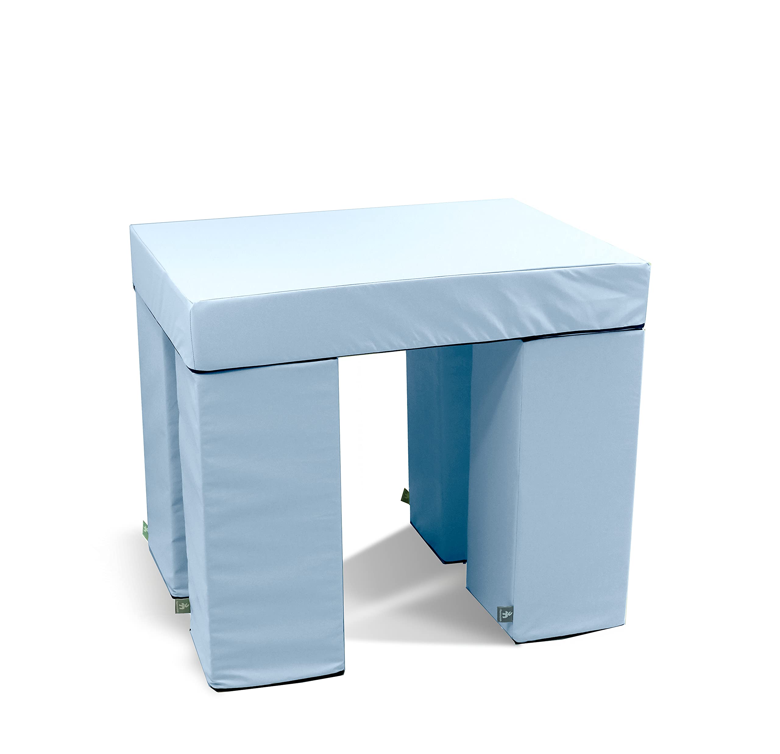 Foamnasium 5-Piece Pillar Builder Indoor Foam Playset - Soft Toddler & Kids Active Play Couch for Crawling, Climbing, Fort Building & Jumping - Made in USA - Baby Blue - Perfect for Playrooms, Daycares & Indoor Play Areas