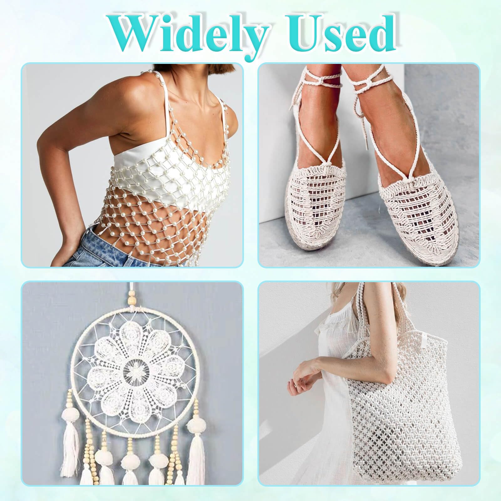 White Nylon Cord for DIY Crafts - Jewelry, Macrame & Sewing Projects