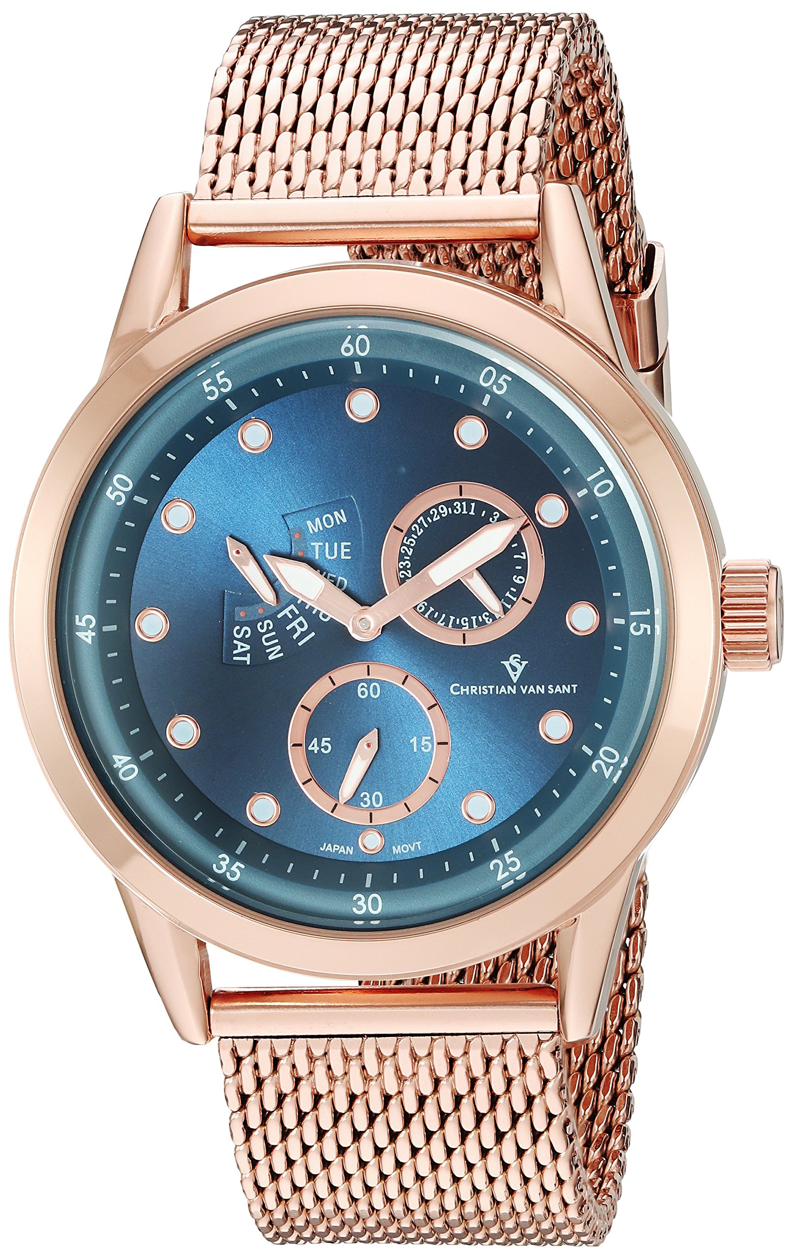 Men's 'Rio' Quartz Stainless Steel Watch - Rose Gold-Toned (Model CV8715) | Waterproof Dress Watch for Business, Casual & Formal Occasions