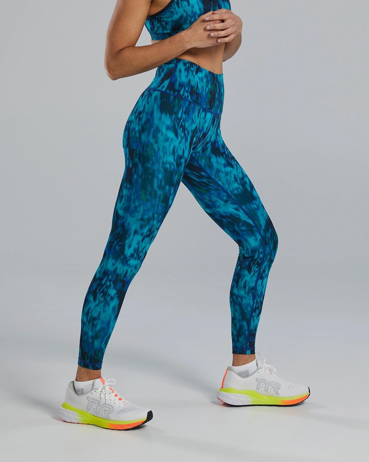 TYR Women's High-Waisted Workout Leggings - Moisture-Wicking Yoga Pants for Running, Gym & Fitness Training - Plus Size Available
