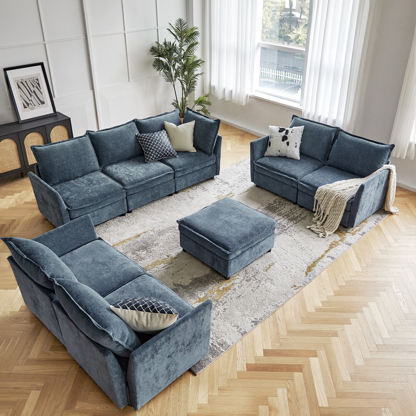 Harmetrix Oversized Soft Sectional Couch with Storage | Modern L-Shaped Sofa Bed with Hidden Compartment | Perfect for Living Room, Family Room & Small Spaces