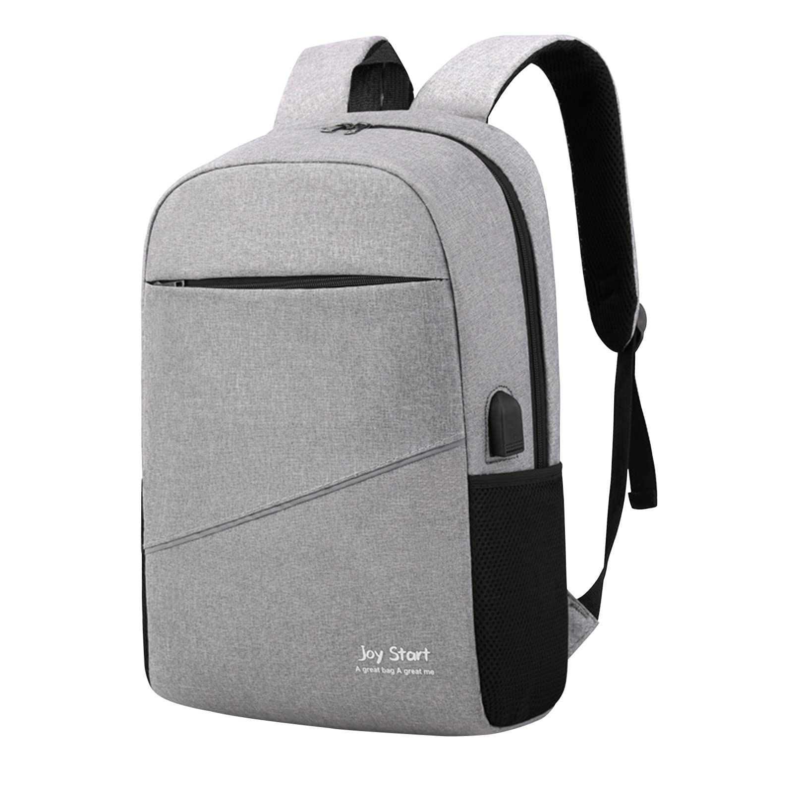 Wuztai 15.6 Inch Laptop Backpack with USB Charging Port - Waterproof College School Computer Bag for Teens & Students - Perfect for Travel, Work & Daily Commute - Grey