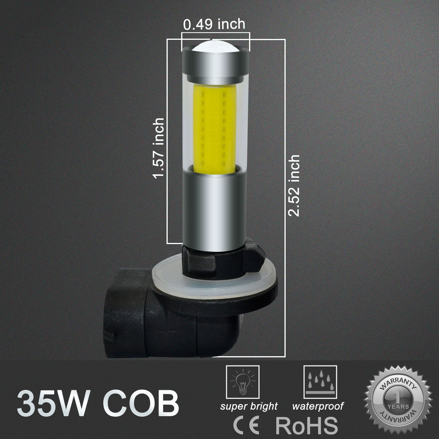 Alla Lighting Xtreme Super Bright LED 889 881 Fog Light Bulbs - High Power COB Universal 898 881 LED Bulb Replacement - 6000K Xenon White - Perfect for Trucks, SUVs, and Off-Road Vehicles in Foggy or Low Visibility Conditions