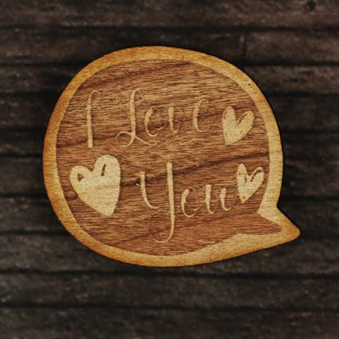 I Love You Speech Bubble Wooden Pocket Hug Gift Card - Perfect for Anniversaries, Valentine's Day & Long Distance Relationships