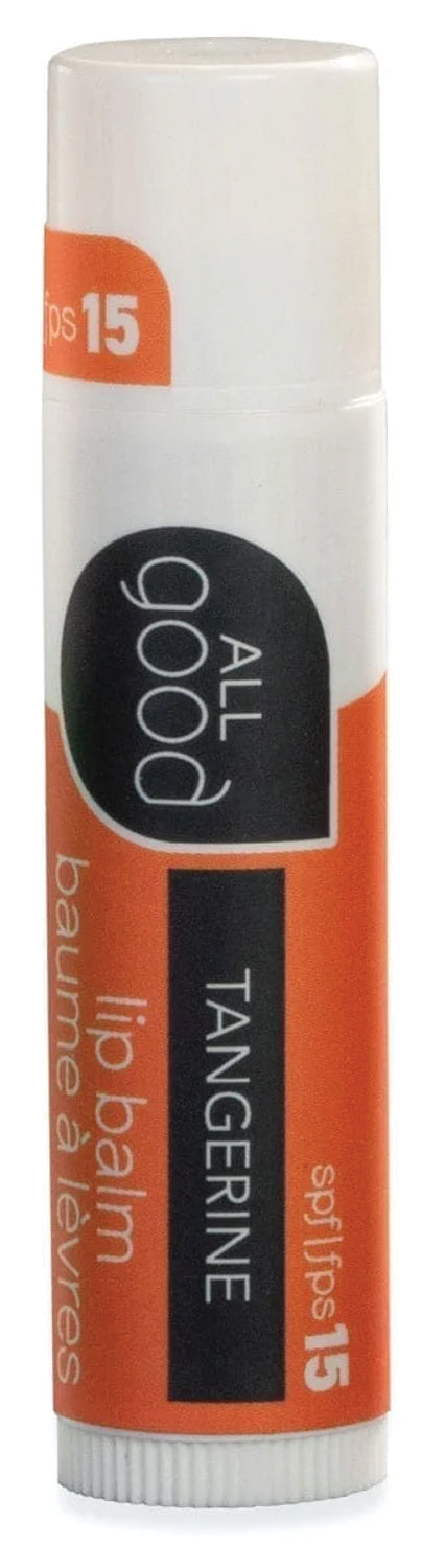All Good Tangerine SPF15 Nourishing Lip Balm - Natural Sun Protection for Dry & Chapped Lips - Perfect for Outdoor Activities, Hiking & Beach Days
