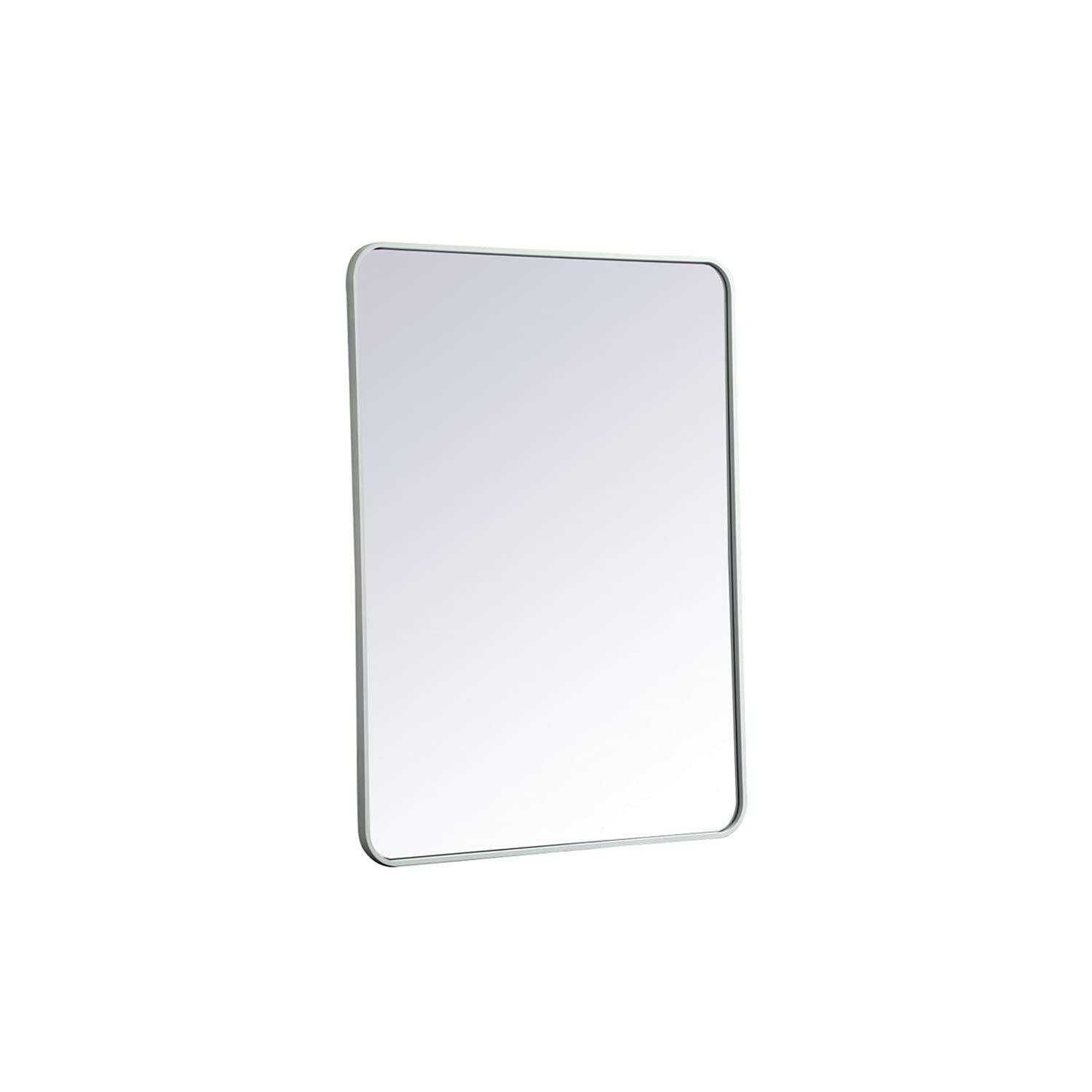 Elegant White Metal Rectangular Mirror 30x40 - Home Decor & Wall Styling